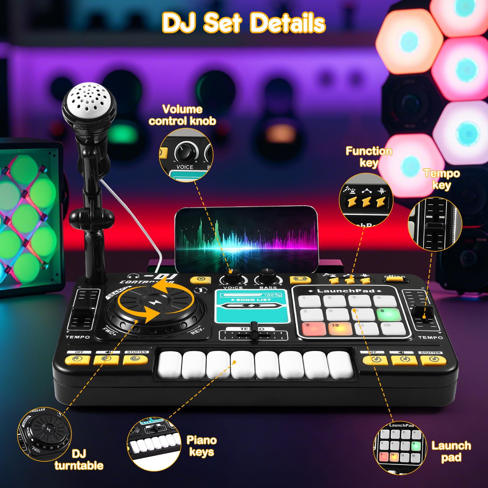 Amazon.co.jp: Lolossure キッズDJミキサー ベビーミュージカルDJ