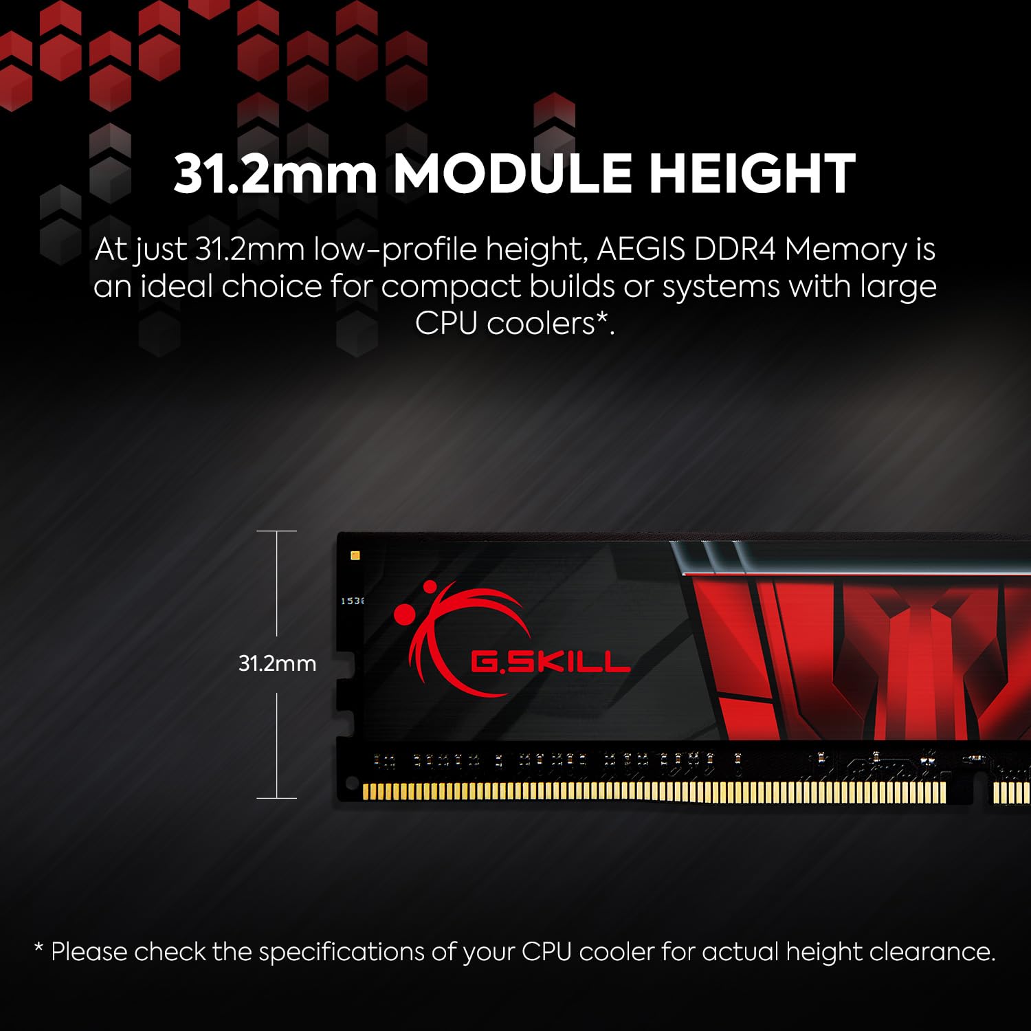 G.SKILL AEGIS Series DDR4 RAM (XMP) 32GB (2x16GB) 3200MT/s CL16-18
