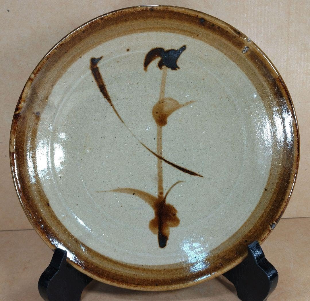 人間国宝 濱田庄司の次男 濱田晋作 鉄絵茶碗 貴重な3客組 共箱 人間