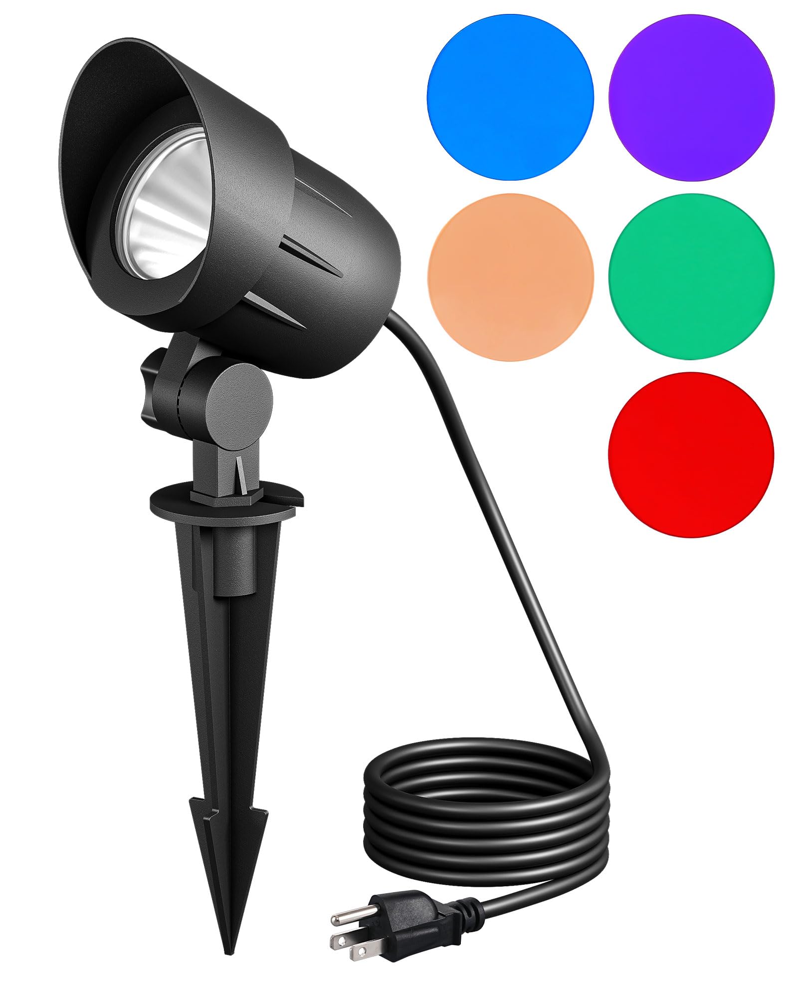 EDISHINE 120V Spotlight Outdoor, Plug in Outdoor LED Spot Light