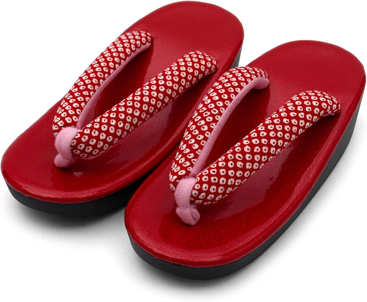 Amazon.co.jp: 七五三 3歳 7歳 子供草履 女の子 赤 レッド ウレタン