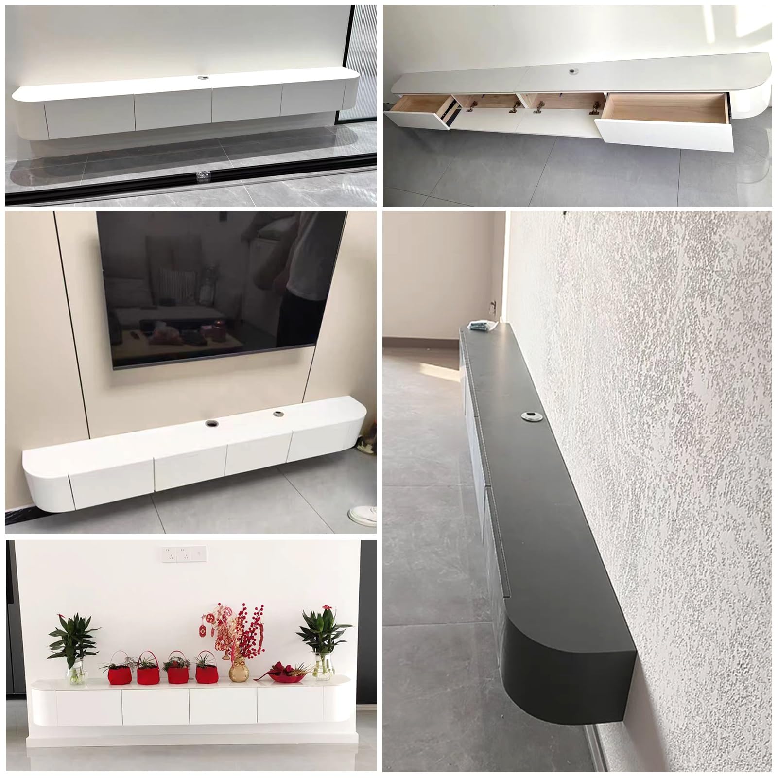 Amazon｜リビングルーム用木製テレビ台、引き出しと扉付きのモダンな