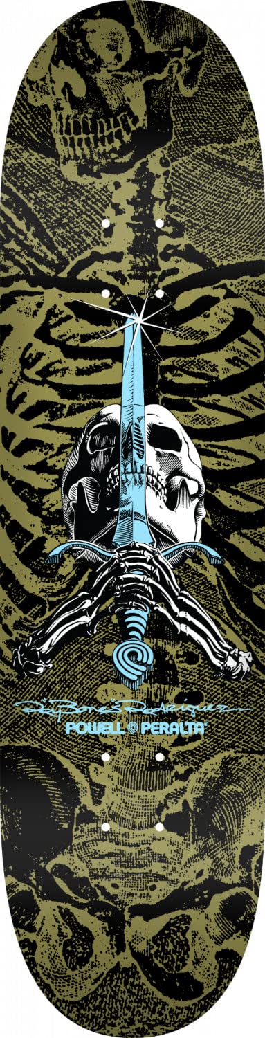 Amazon | Powell Peralta スケートボード デッキ スカルと剣 ゴールド