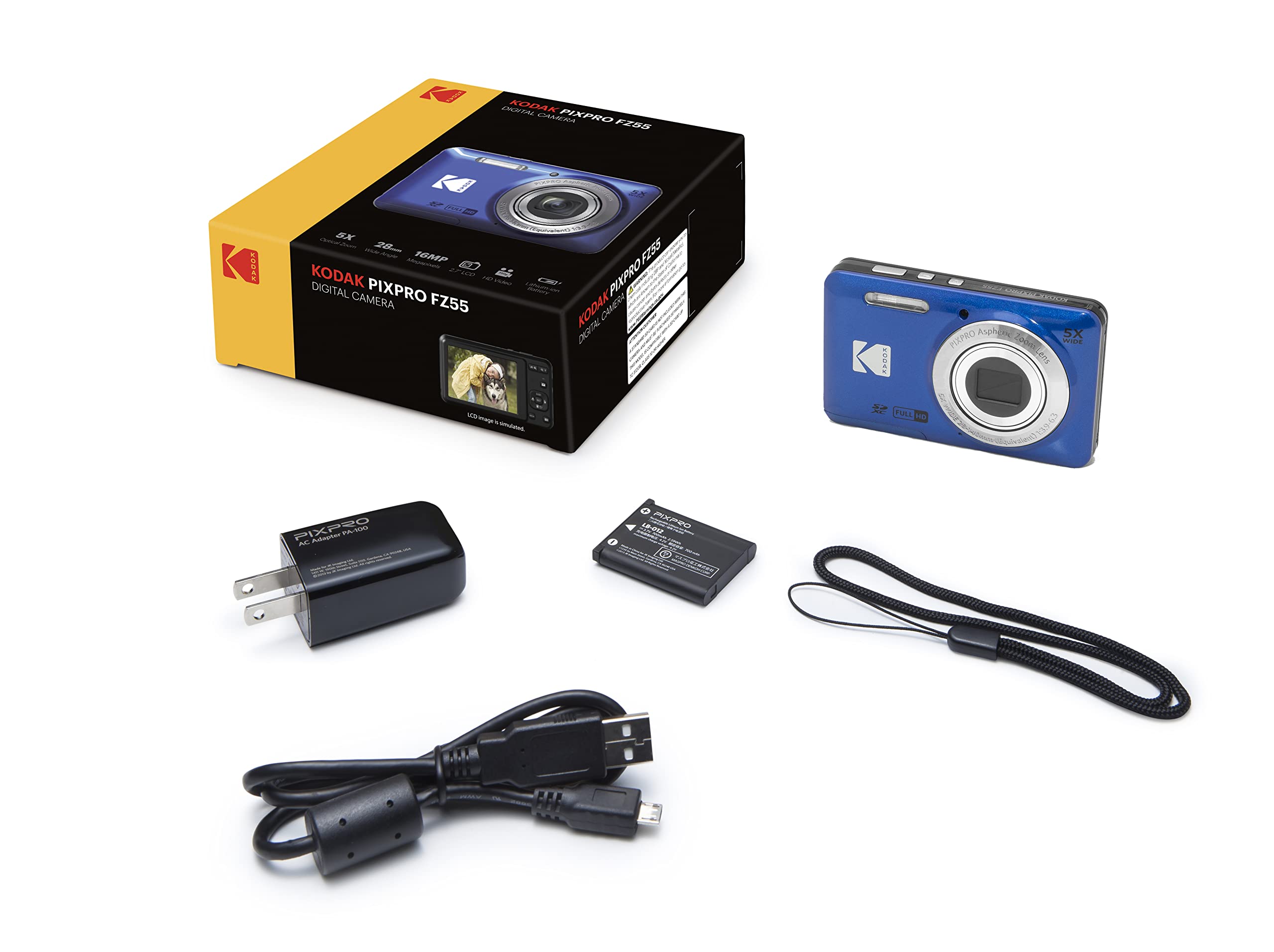 Amazon.com : Kodak PIXPRO FZ55 Digital Camera (Blue) + Point