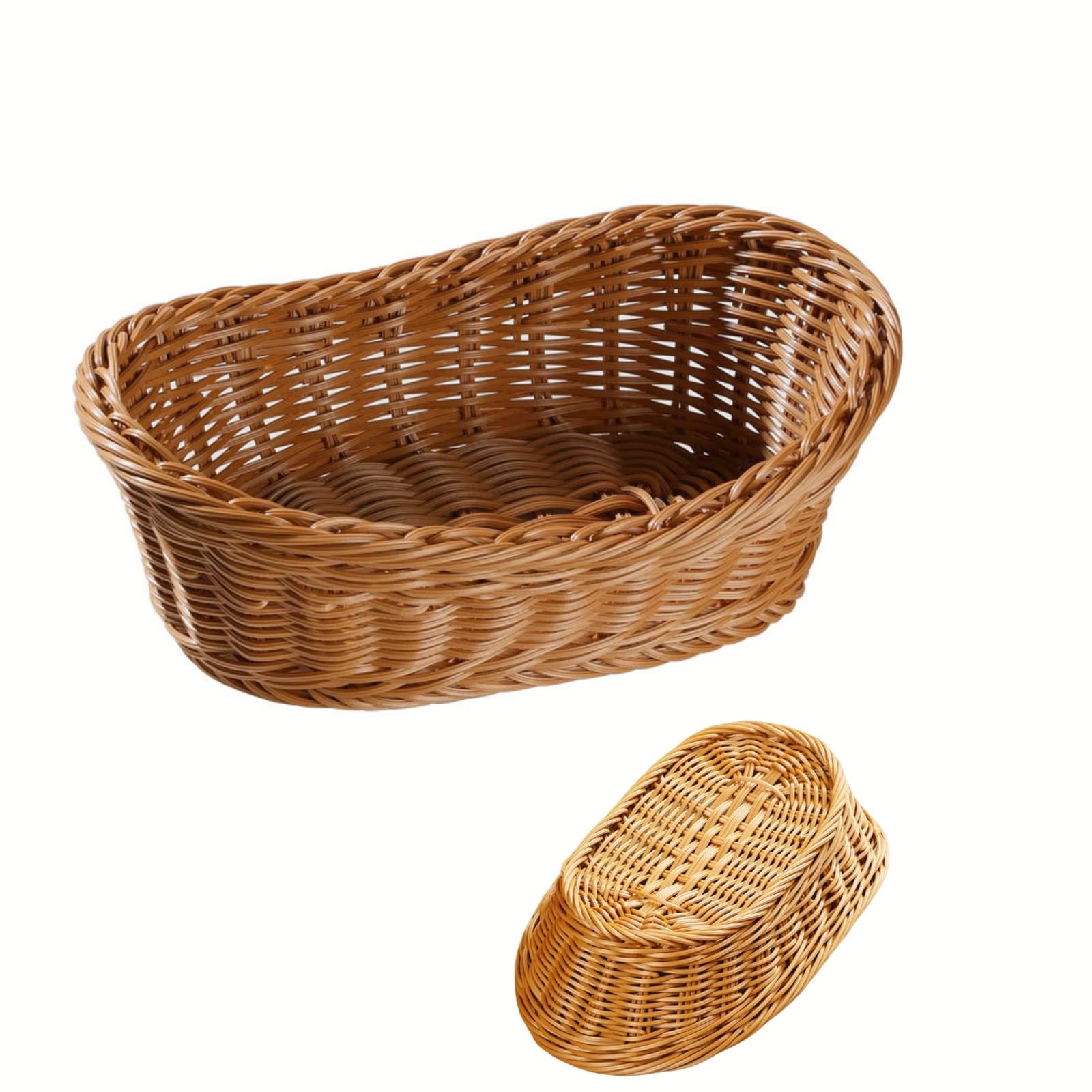 Amazon.co.jp: 籐かご 収納バスケット 楕円形 手編み 編まれた収納