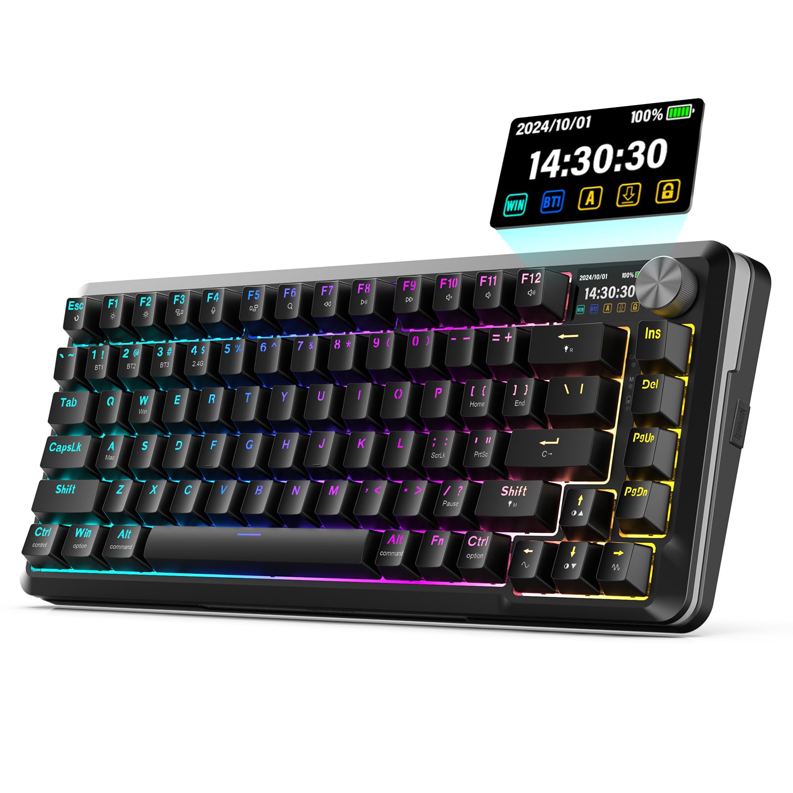 Amazon.com: Redragon K708 Wireless Mechanical Keyboard with Screen