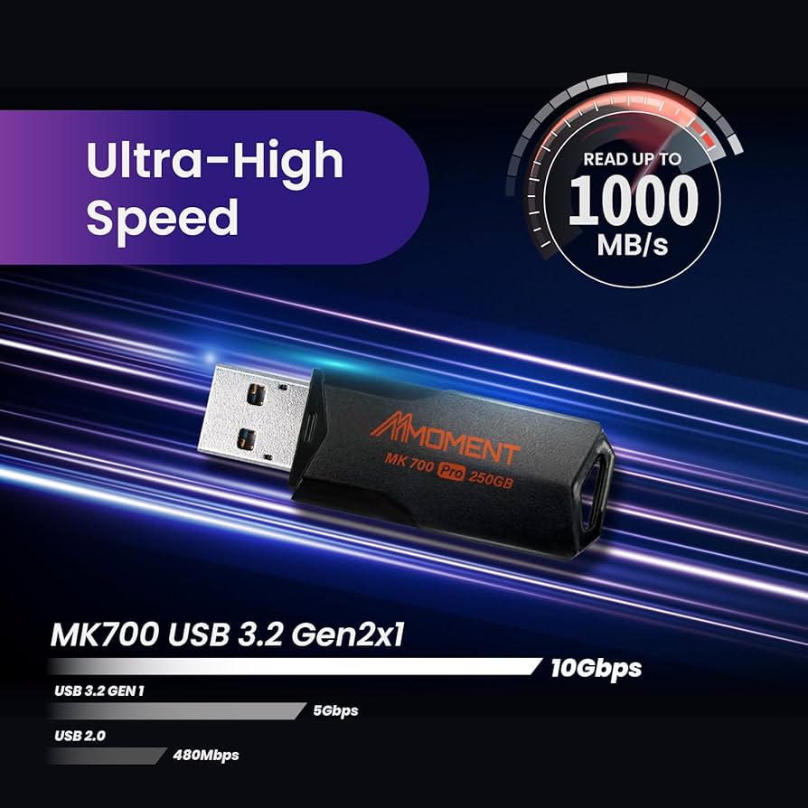 Amazon | MMOMENT 超高速 大容量 MK700 250GB USBメモリ USB3.2 Gen2