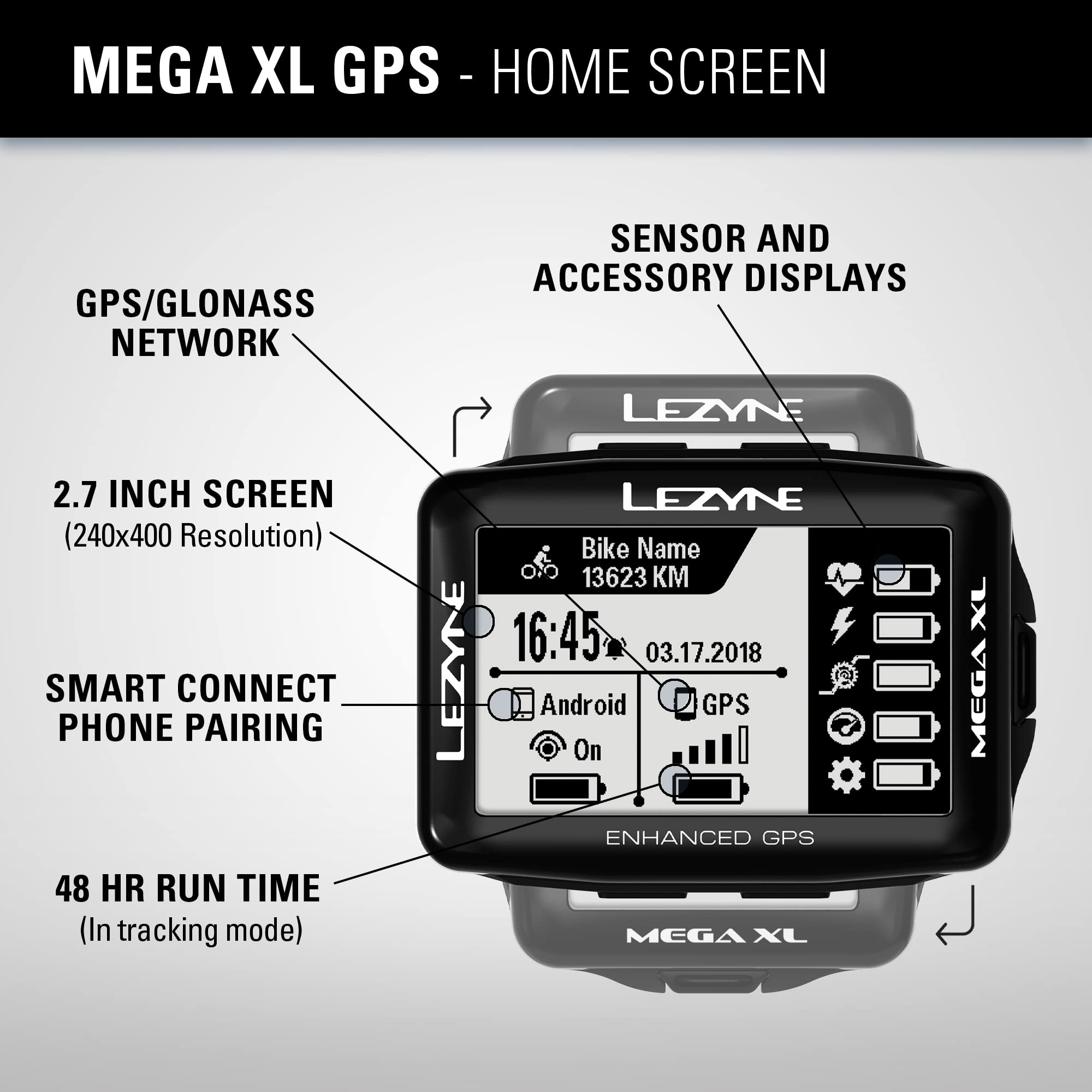 Amazon.co.jp: Lezyne Mega XL GPS Cycle Computer : スポーツ＆アウトドア