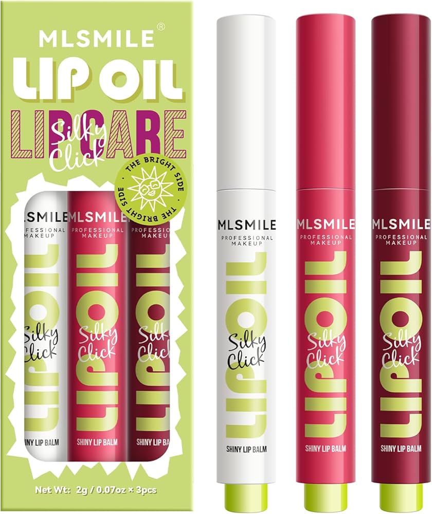 Amazon.com : MLSMILE 3 Colors Fat Lip Oil Click Slick,Press