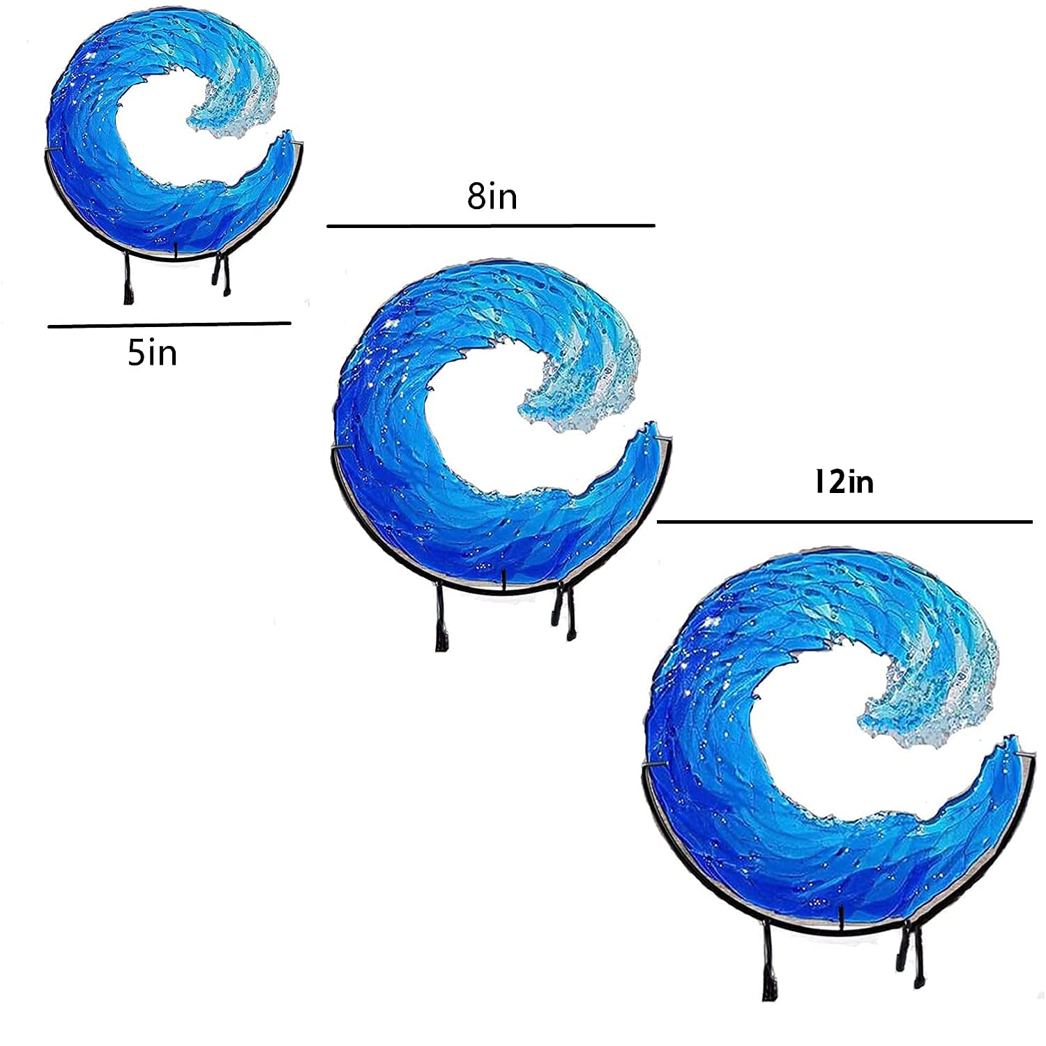 Amazon.co.jp: オーシャンウェーブ融合ガラス彫刻、創造的な