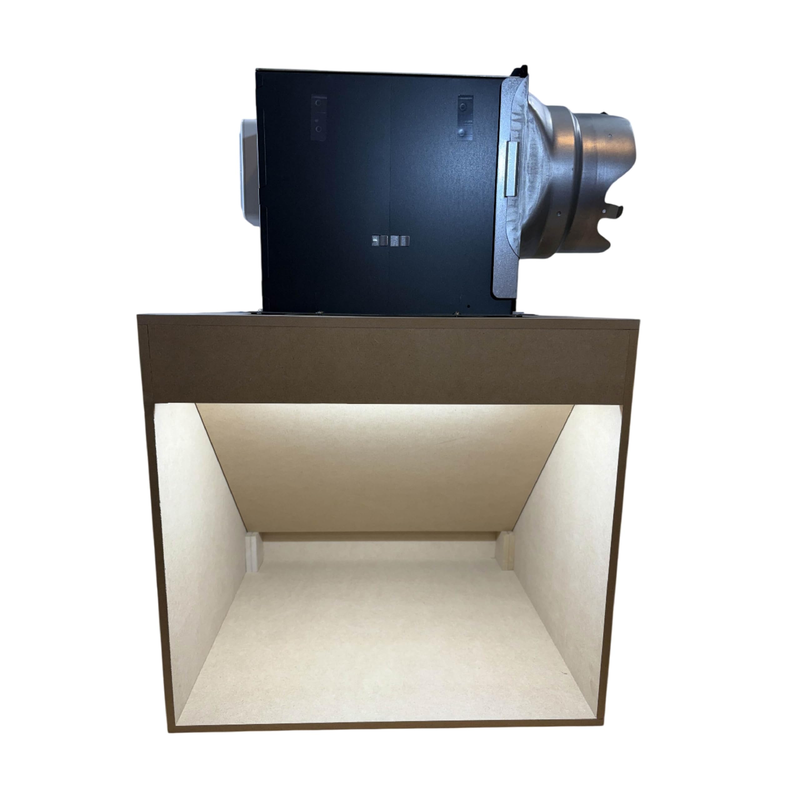 LED照明付き 風量220m3/h 天井設置型 小型静音塗装ブース 木目色 LED