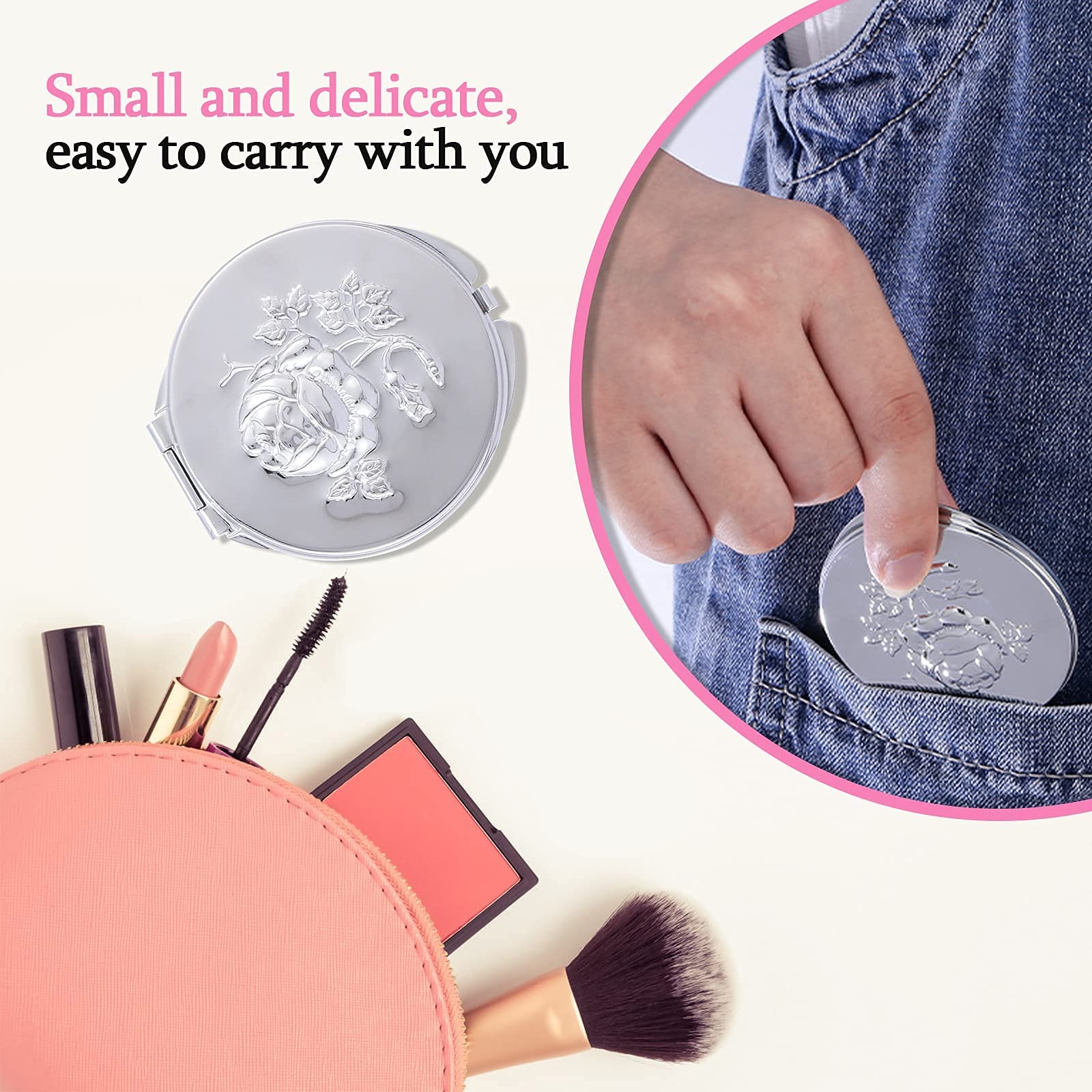 Amazon.co.jp: Goshentech レトロメタルトラベルポータブルミラー