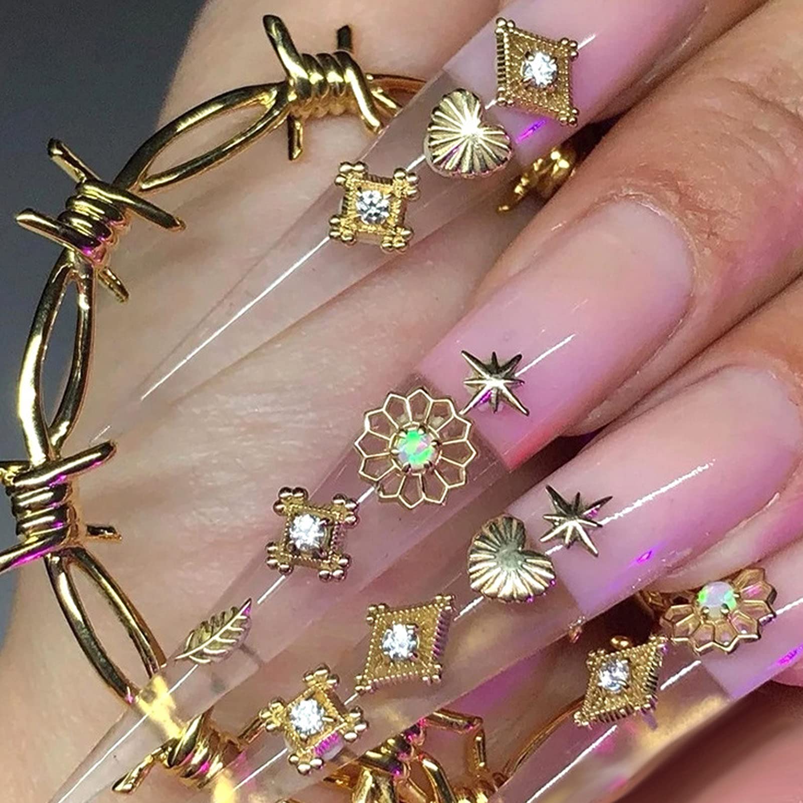 Amazon | 非常に長いネイルチップ、ネイルサロン用の10種類のサイズの