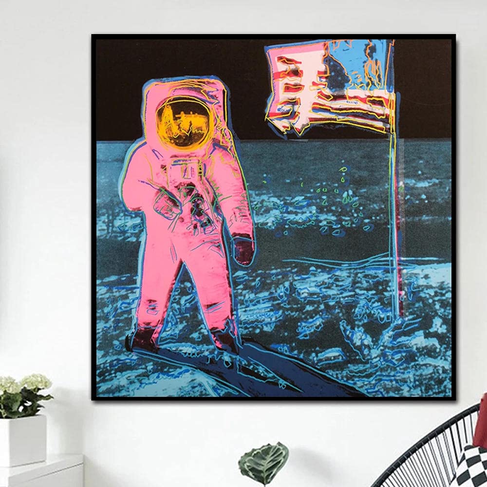 アンディウォーホル【希少】宇宙飛行士とアメリカ国旗 フレーム付き