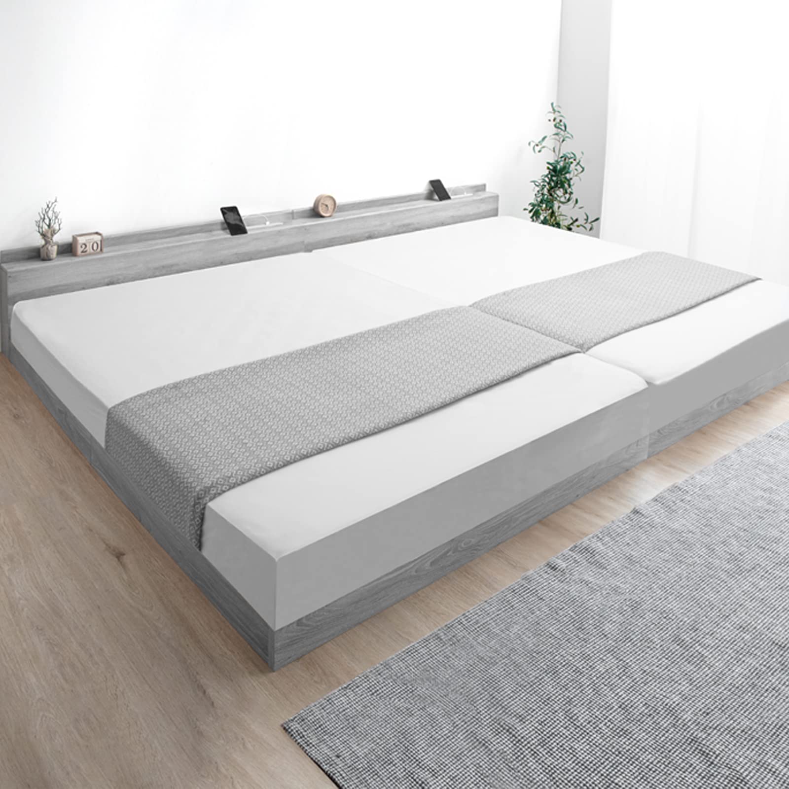 Amazon｜タンスのゲン マットレス付き USB・2コンセント付 ワイド