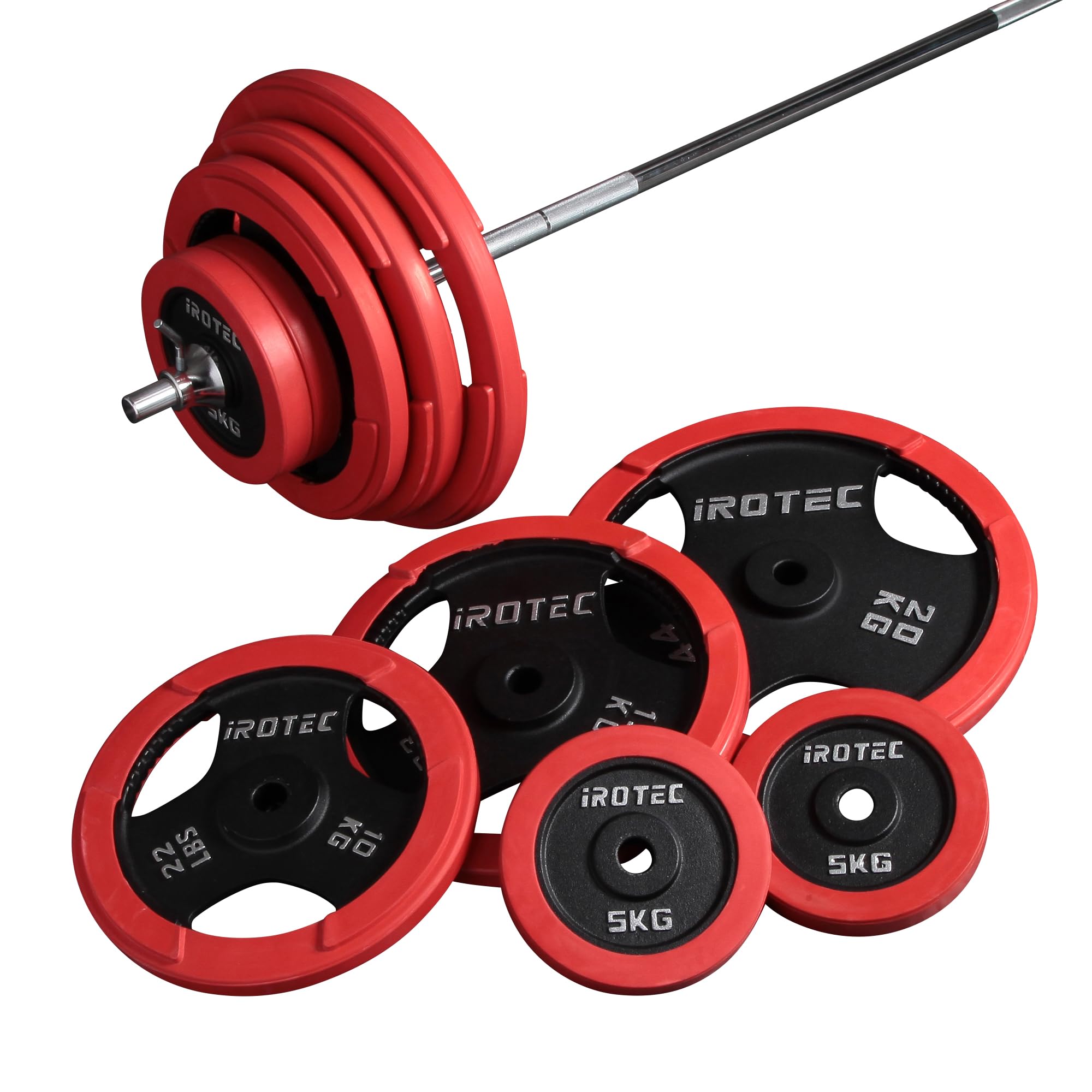 Amazon | IROTEC（アイロテック）ラバーバーベル120KGセット 径28mm