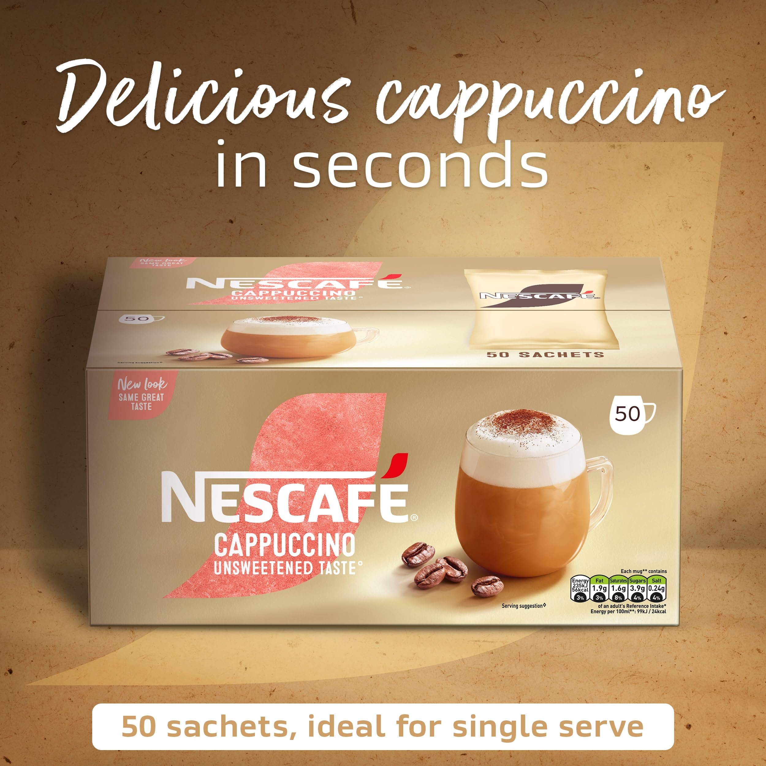 Amazon.com : NESCAFE UNSWEET Cappuccino SACH PK50 16G : Coffee