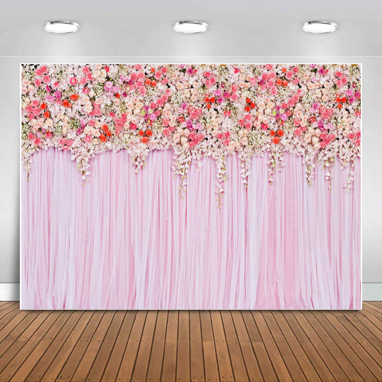 Amazon | Sensfun 10x6.6フィート 花柄壁 ウェディング フォトブース