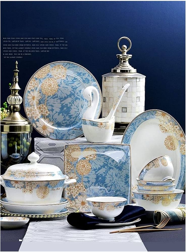 Amazon｜ヨーロッパの高級食器セット60点、ボーンチャイナ食器