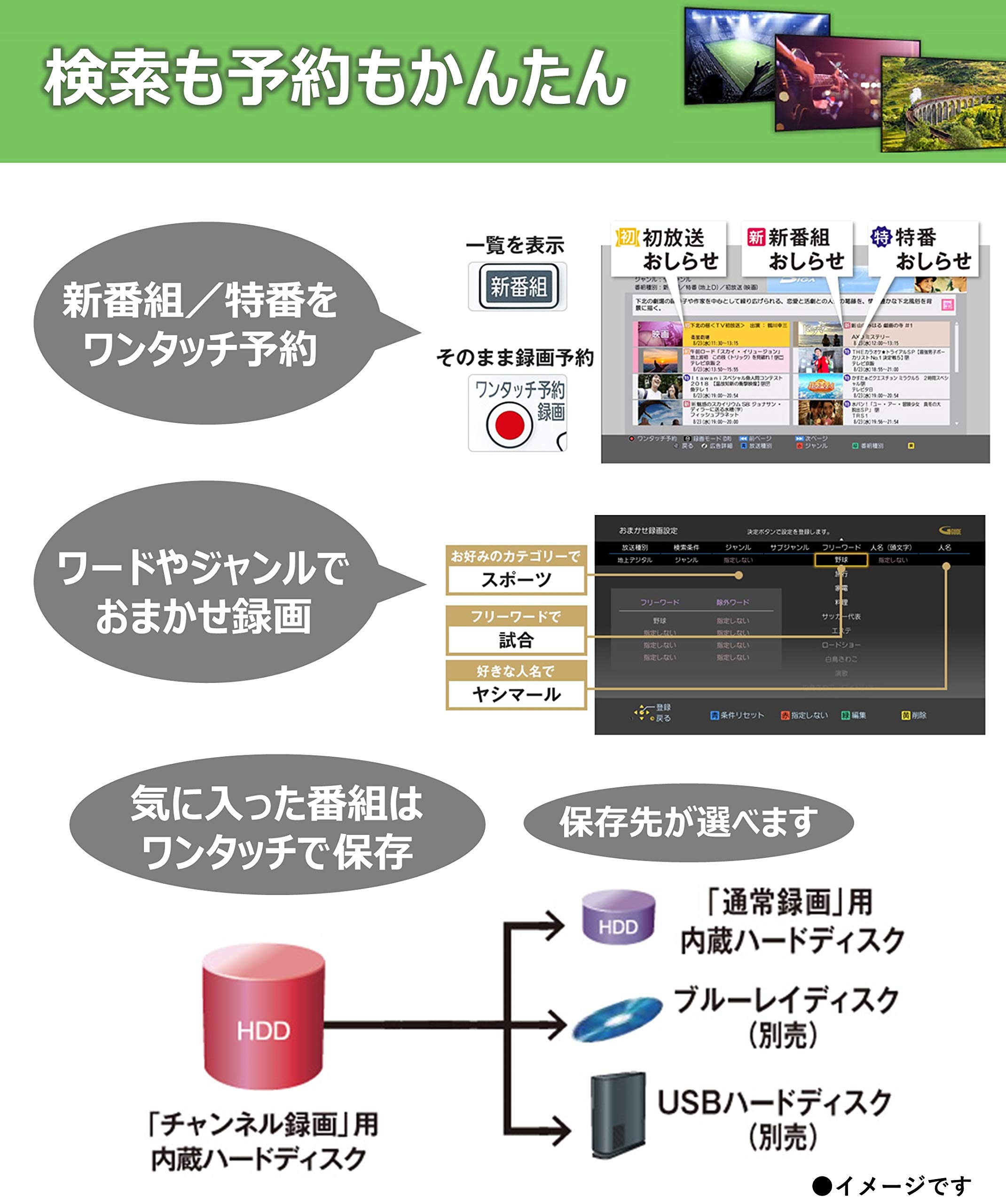 Amazon | パナソニック 1TB 3チューナー ブルーレイレコーダー 4K