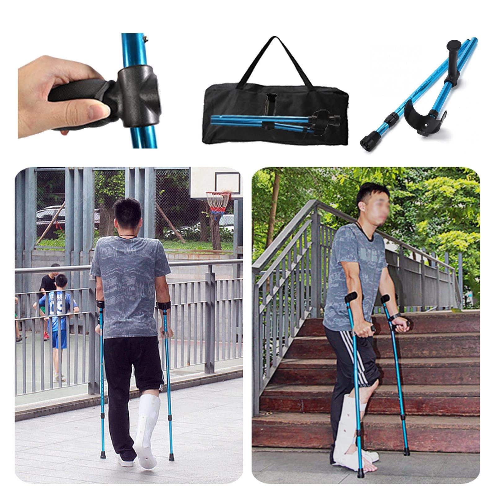 Amazon.co.jp: 大人の前腕松葉杖 青 ロフストランドクラッチ杖