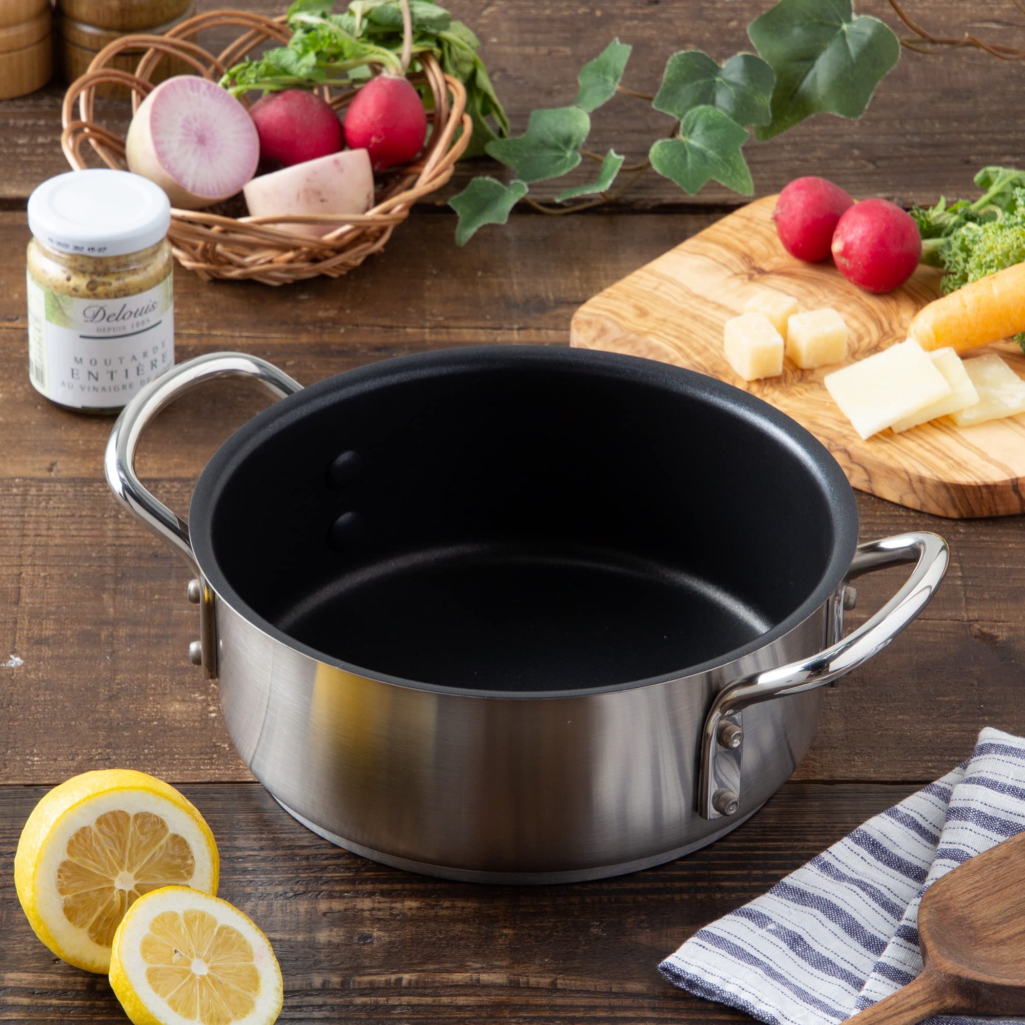 Amazon｜遠藤商事 TKG 両手鍋 外輪鍋 40cm ステンレス/内面テフロン