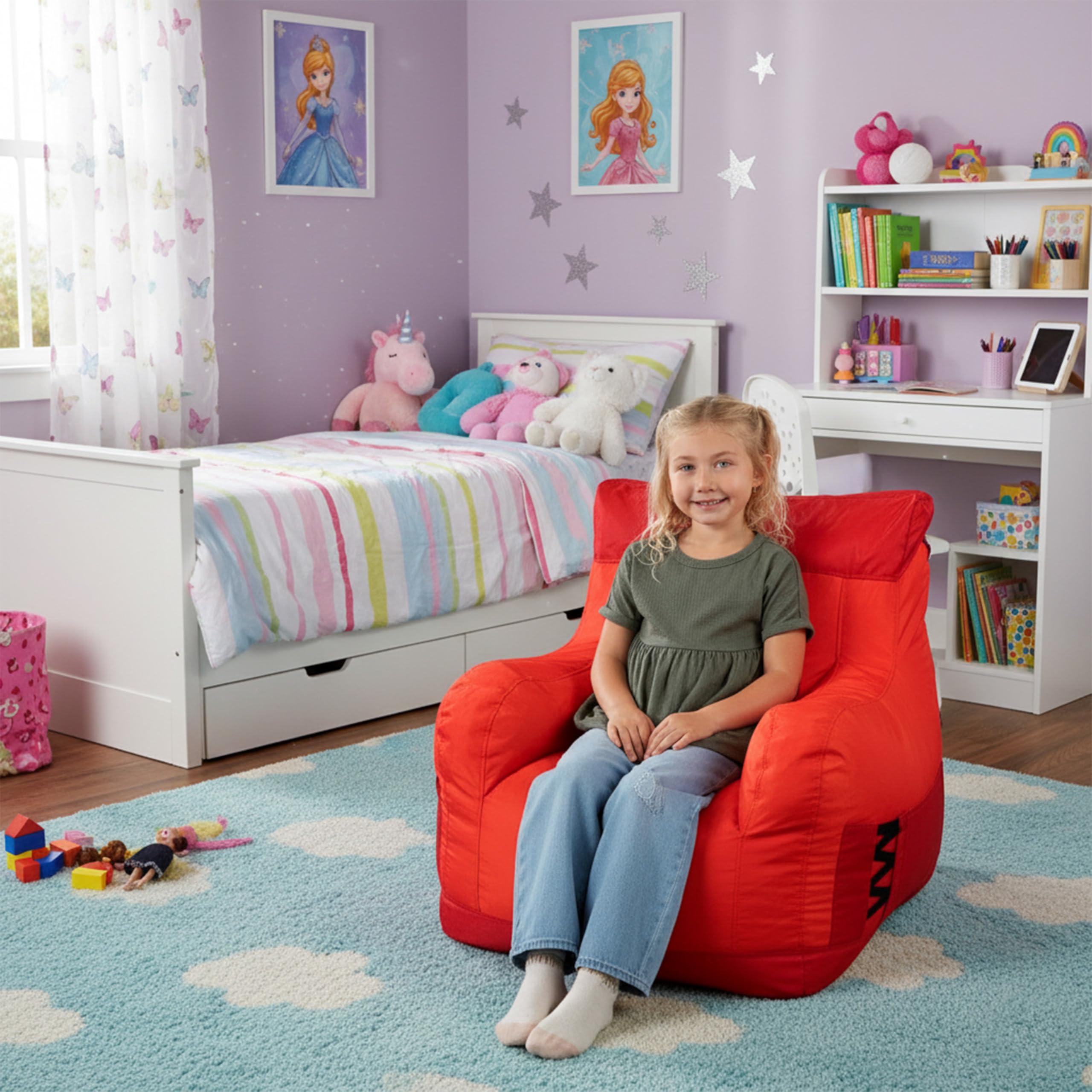 Amazon.com: Big Joe Dorm Bean Bag Chair with Drink Holder and