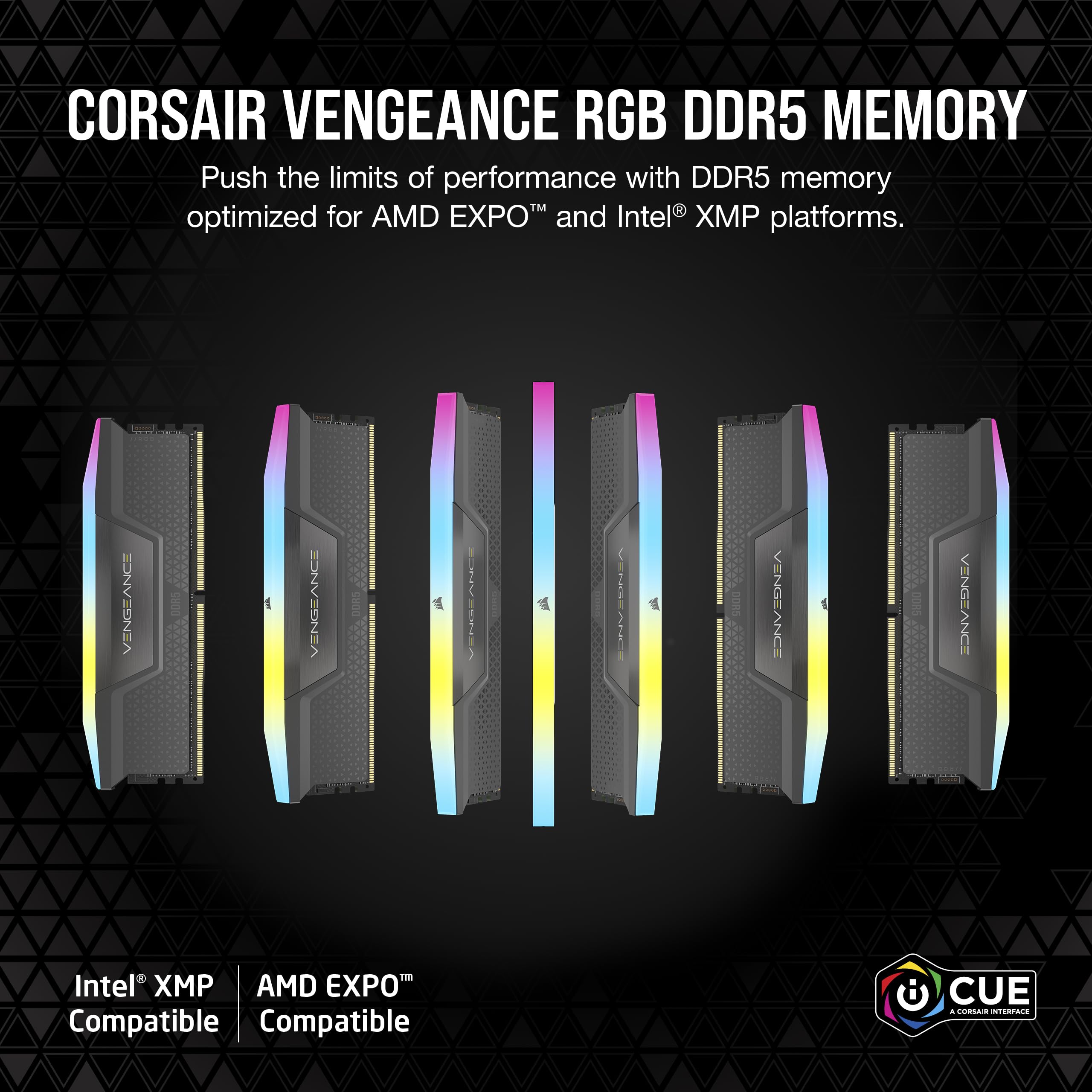 CORSAIR Vengeance RGB DDR5 96GB (2x48GB) DDR5 6000MHz CL30-36-36