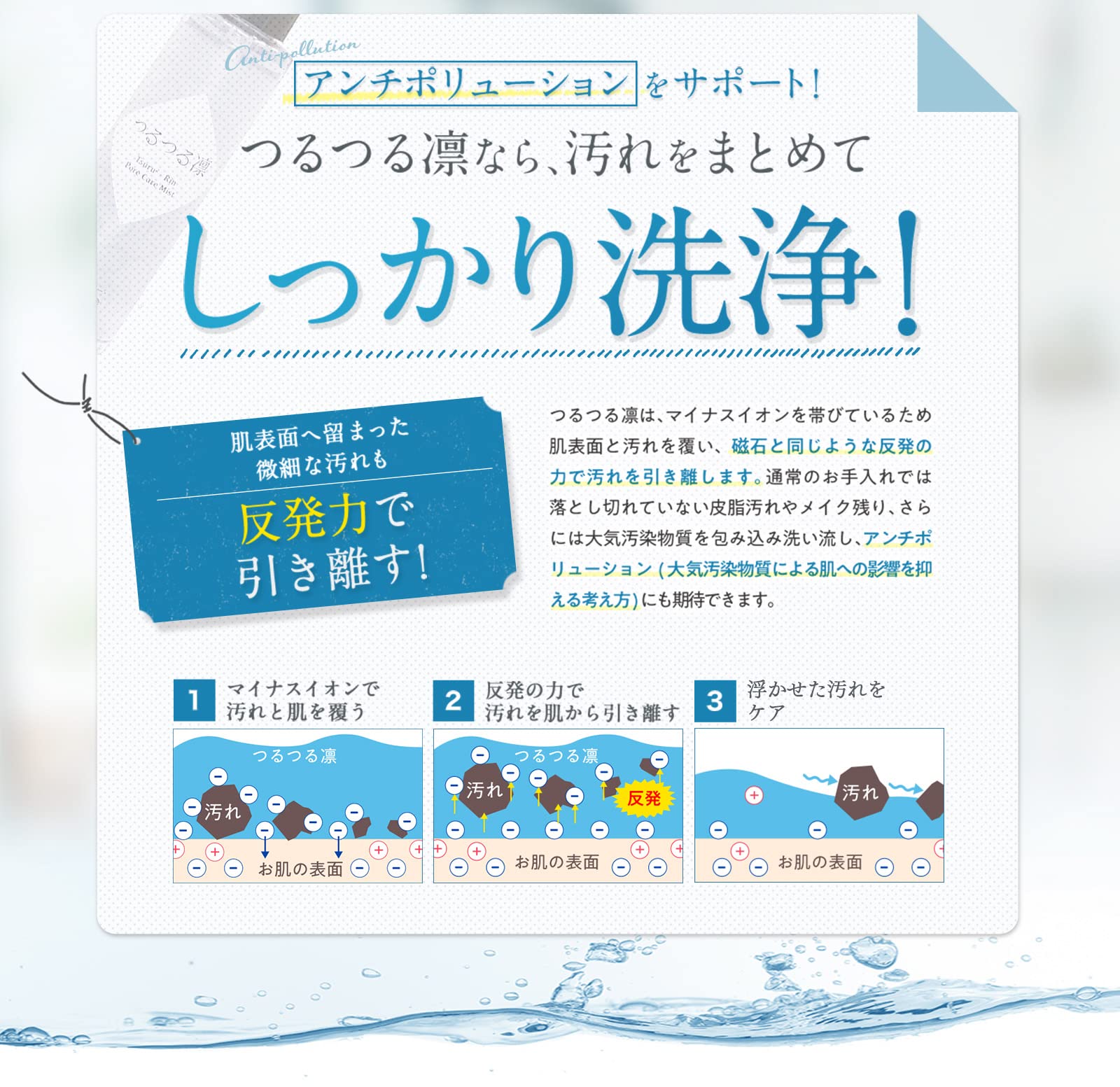 Amazon | つるつる凛 洗顔 ミスト 150ml[ 毛穴ケア 毛穴汚れ 毛穴洗浄