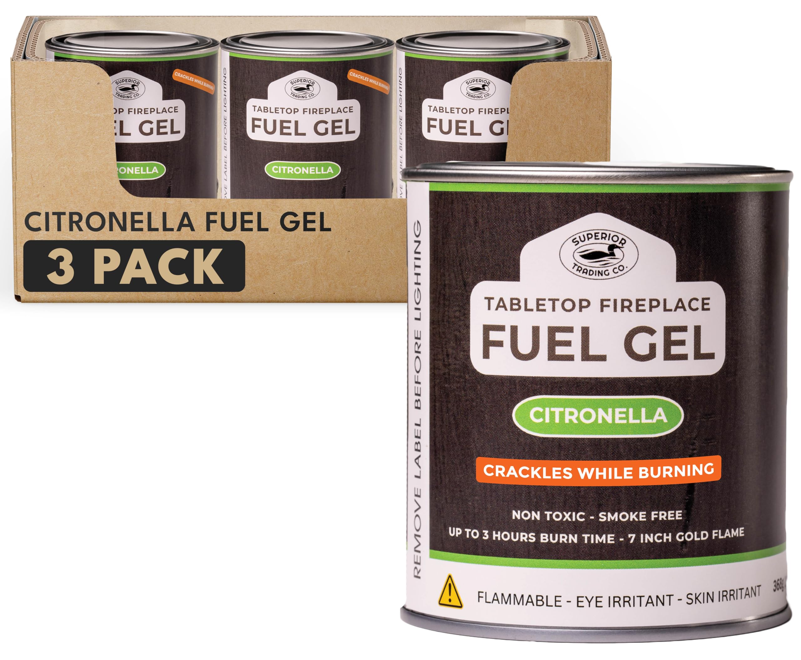 Amazon.com: Superior Trading Co. Citronella Gel Fuel Cans, Clean