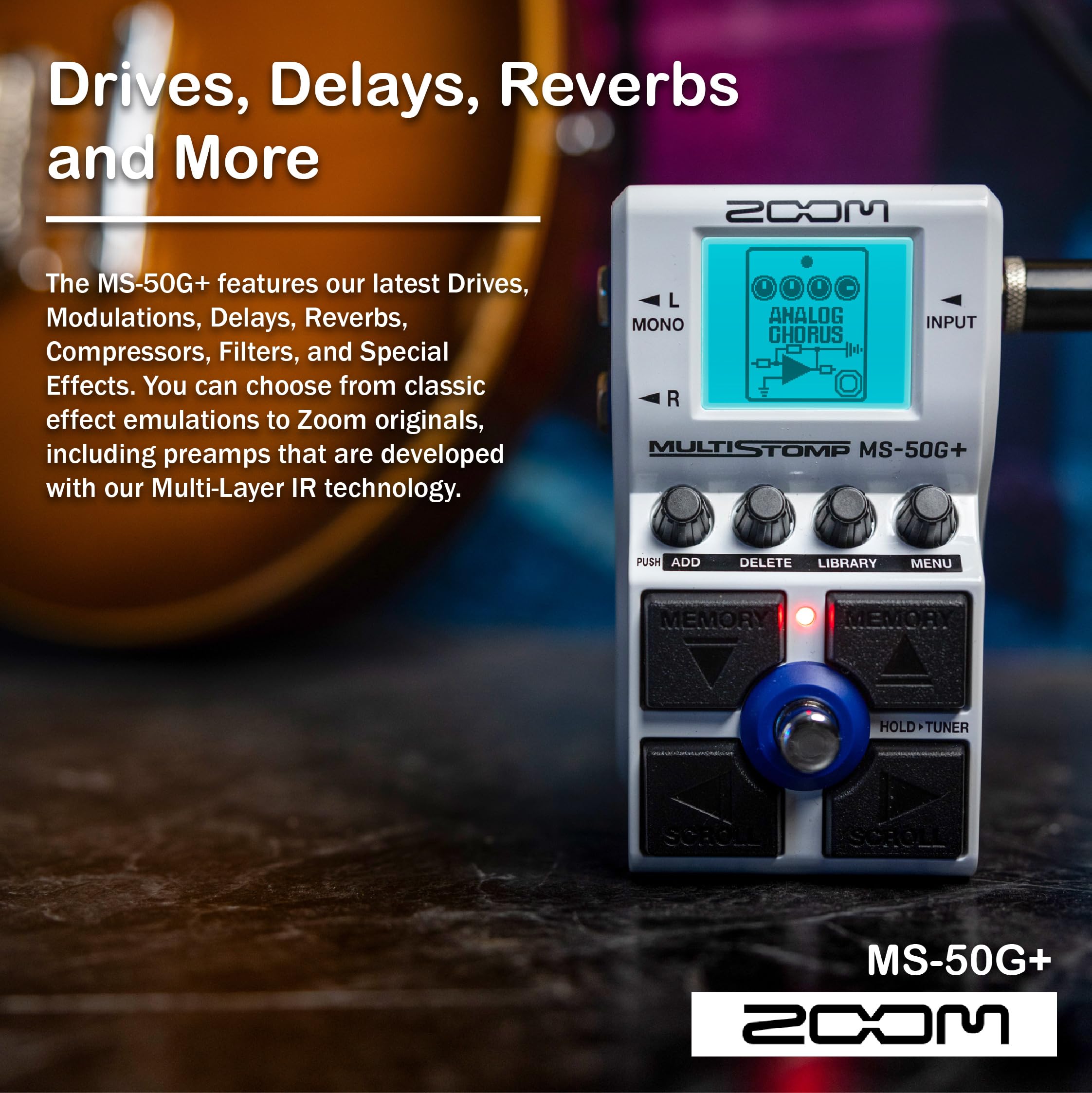 Amazon.com: Zoom MS-50G+ MultiStomp Multi-FX Guitar Pedal Bundle