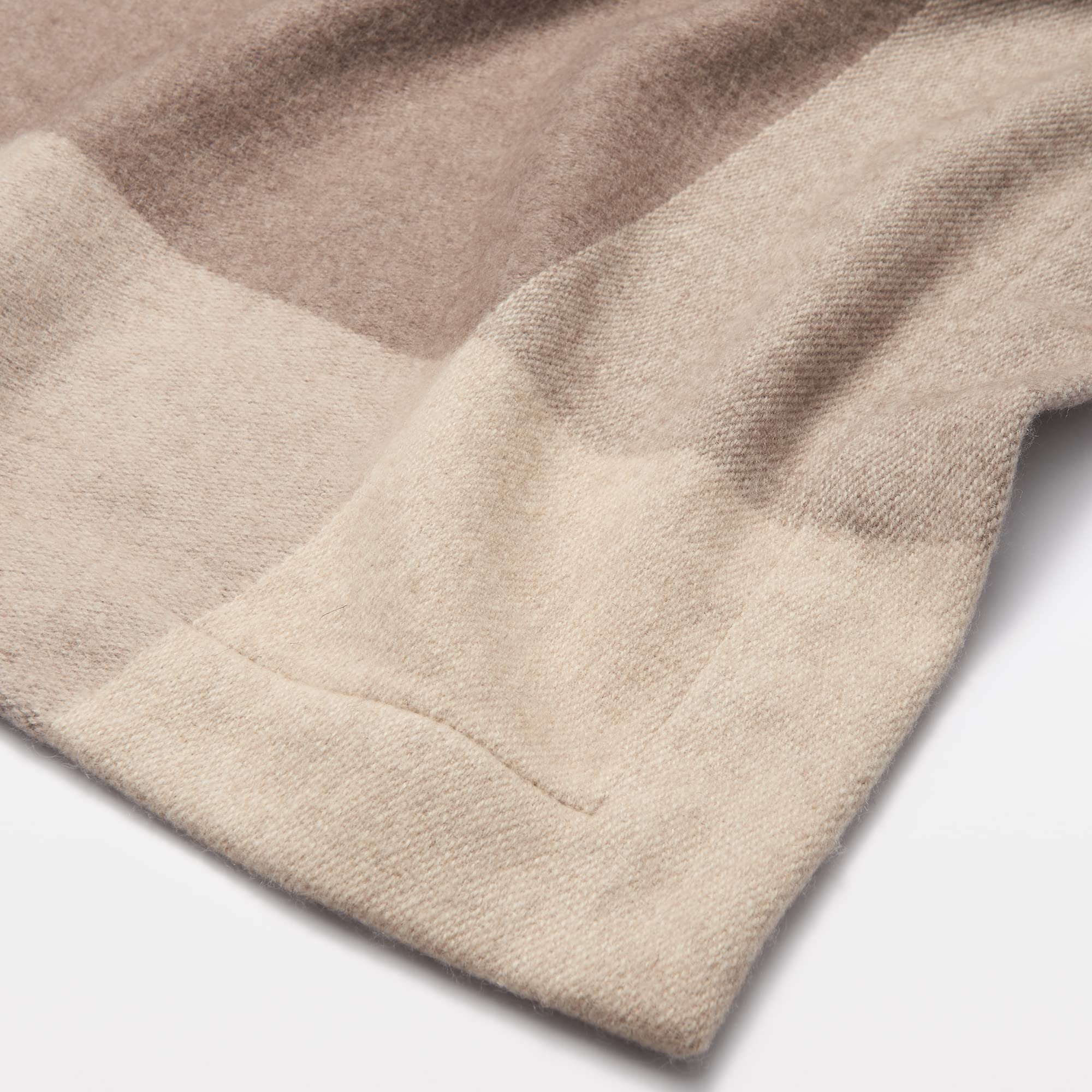 Amazon｜無印良品 カシミヤ混毛布 モカブラウン柄 シングルサイズ 140