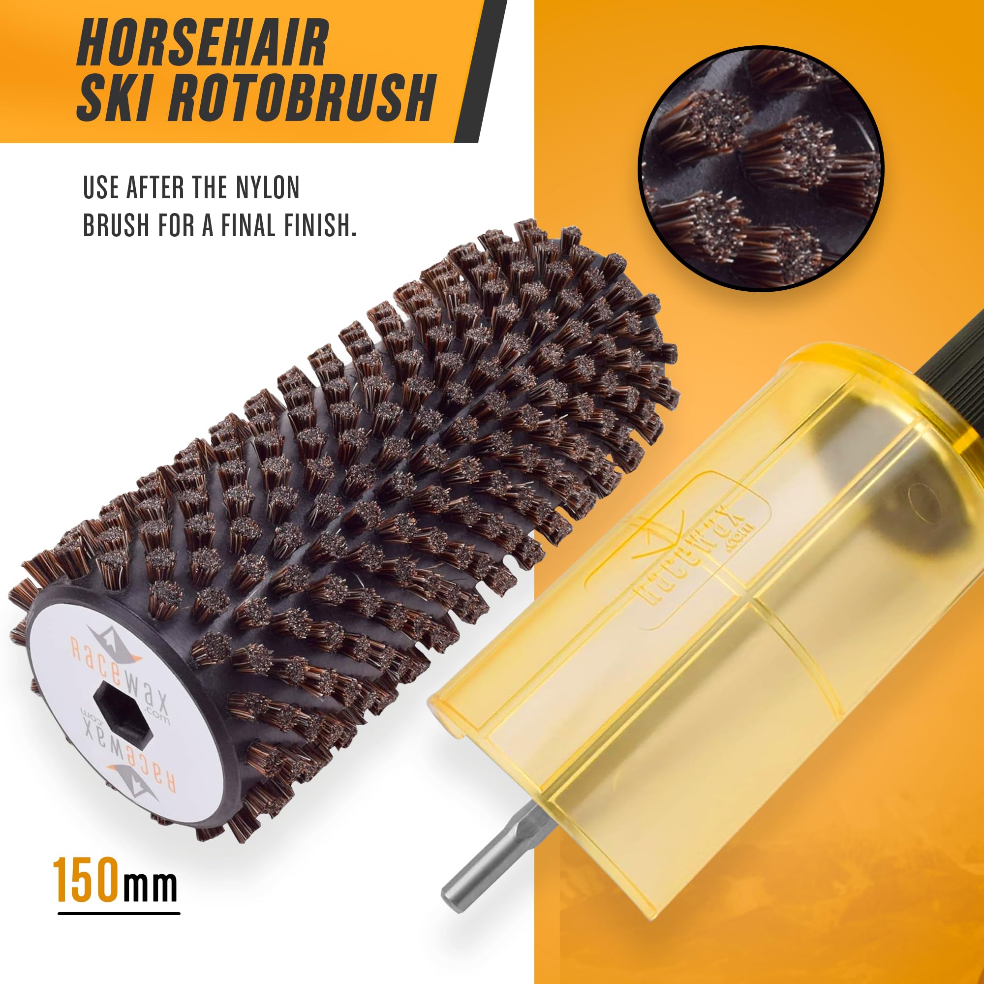 Amazon | RaceWax 150mmワイドロトブラシスキーワックスキットスナップ