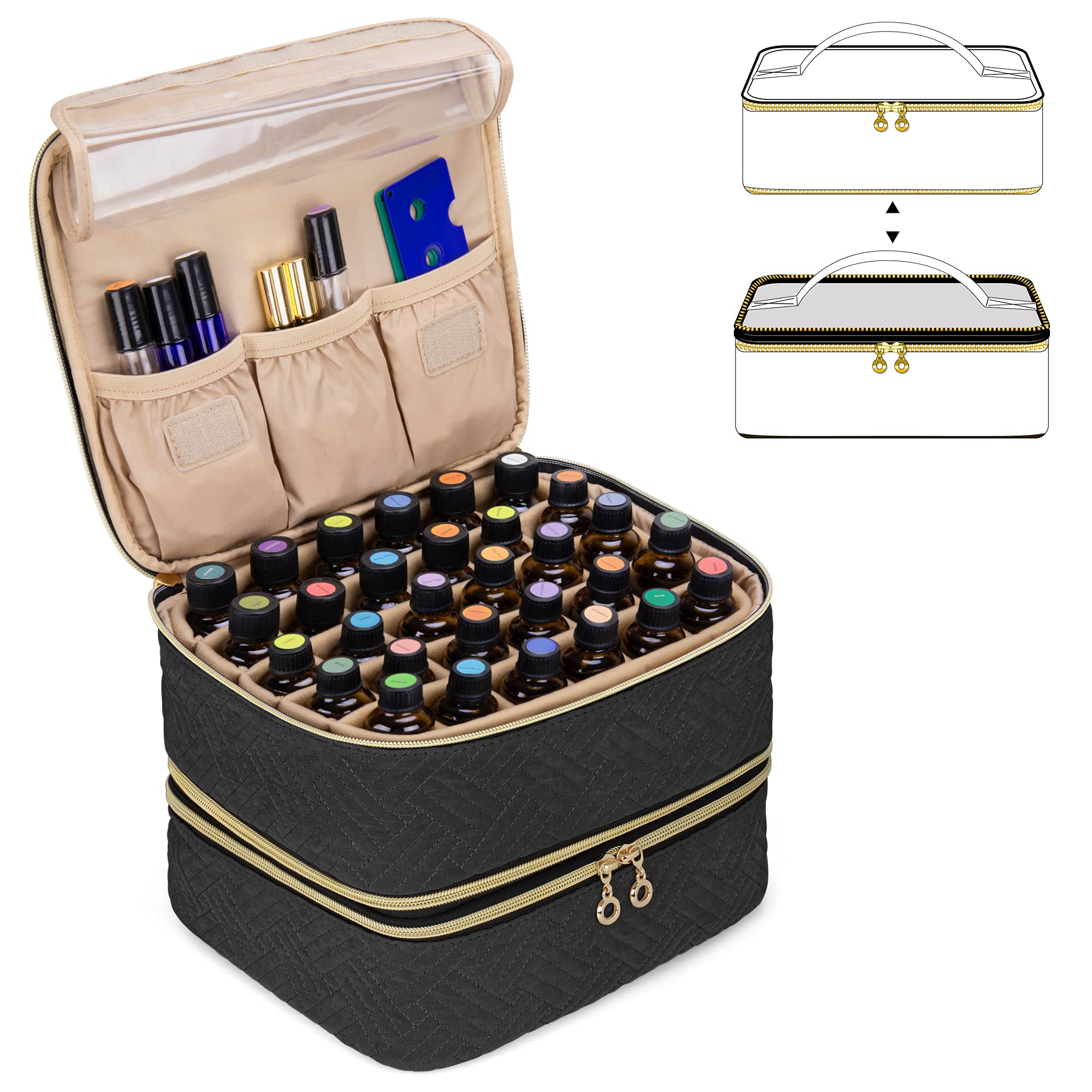 Amazon.co.jp: Luxja アロマケース 60本用(5ml-30ml) 精油ケース