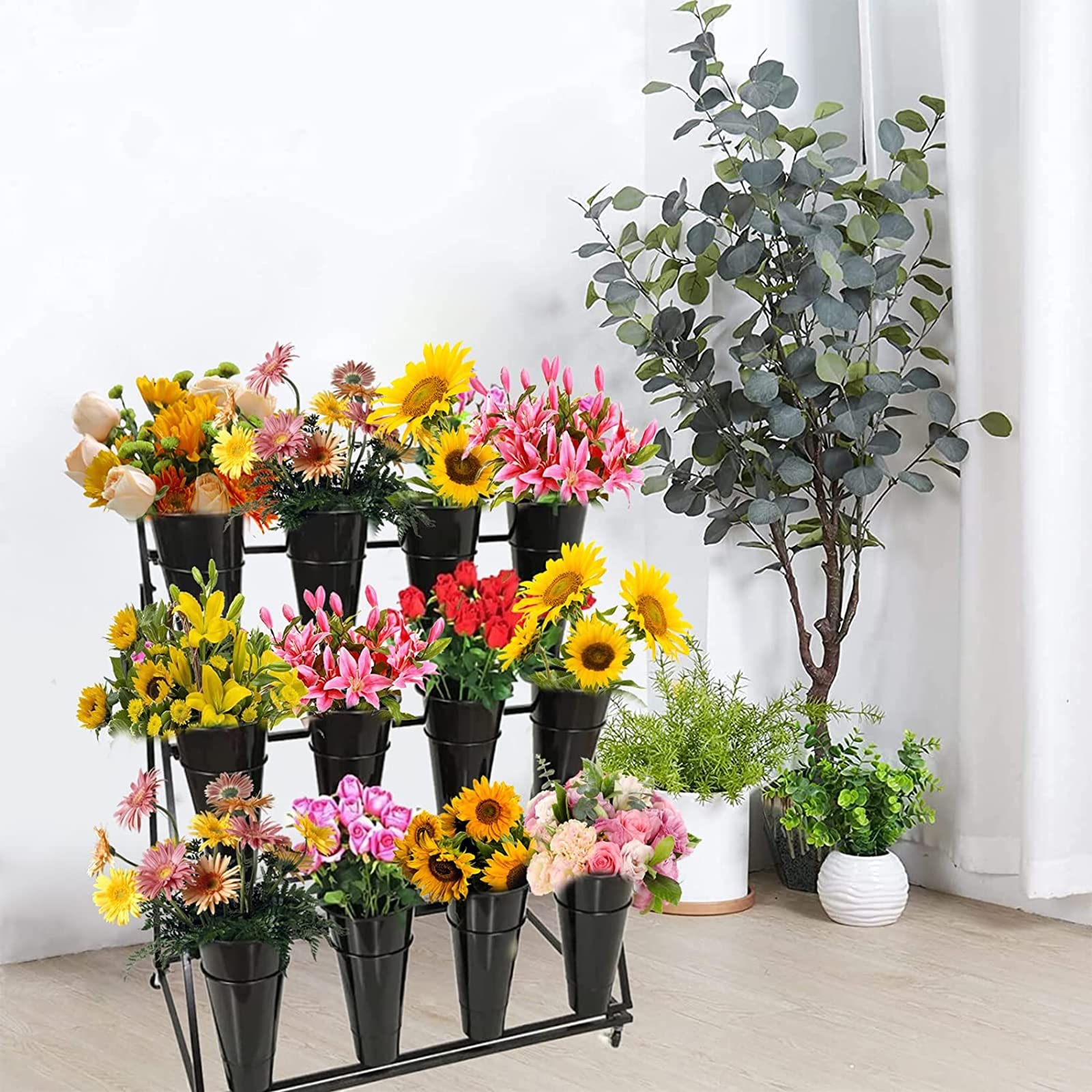 Amazon.co.jp: ブラックフラワースタンド、フラワーディスプレイ