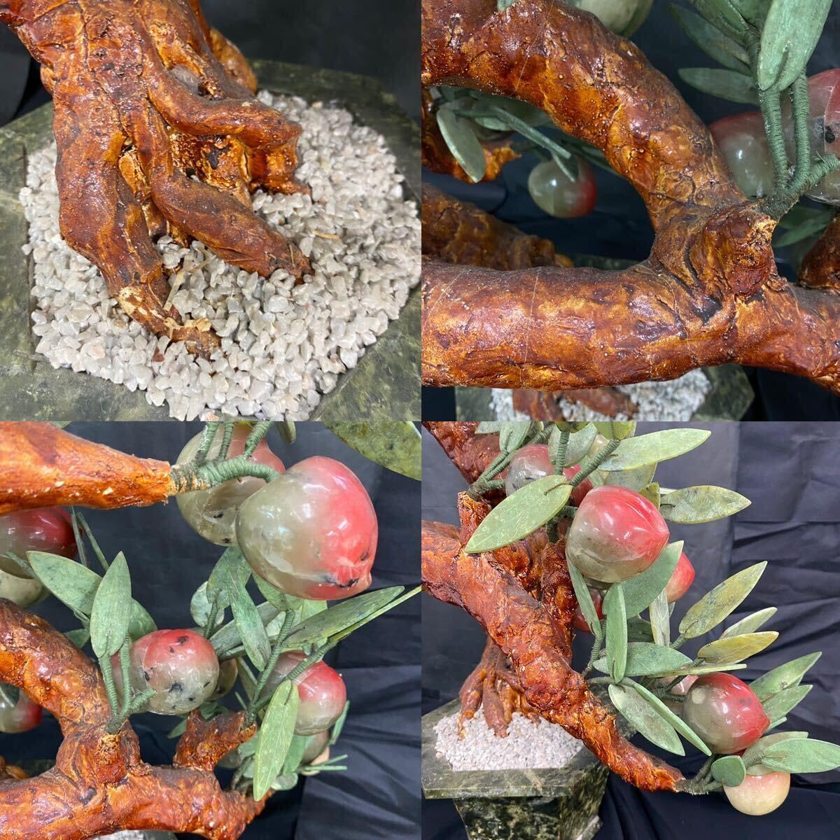 Amazon.co.jp: B50 天然玉 石彫刻 特大 玉石桃木彫刻 寿山桃木 玉桃 桃