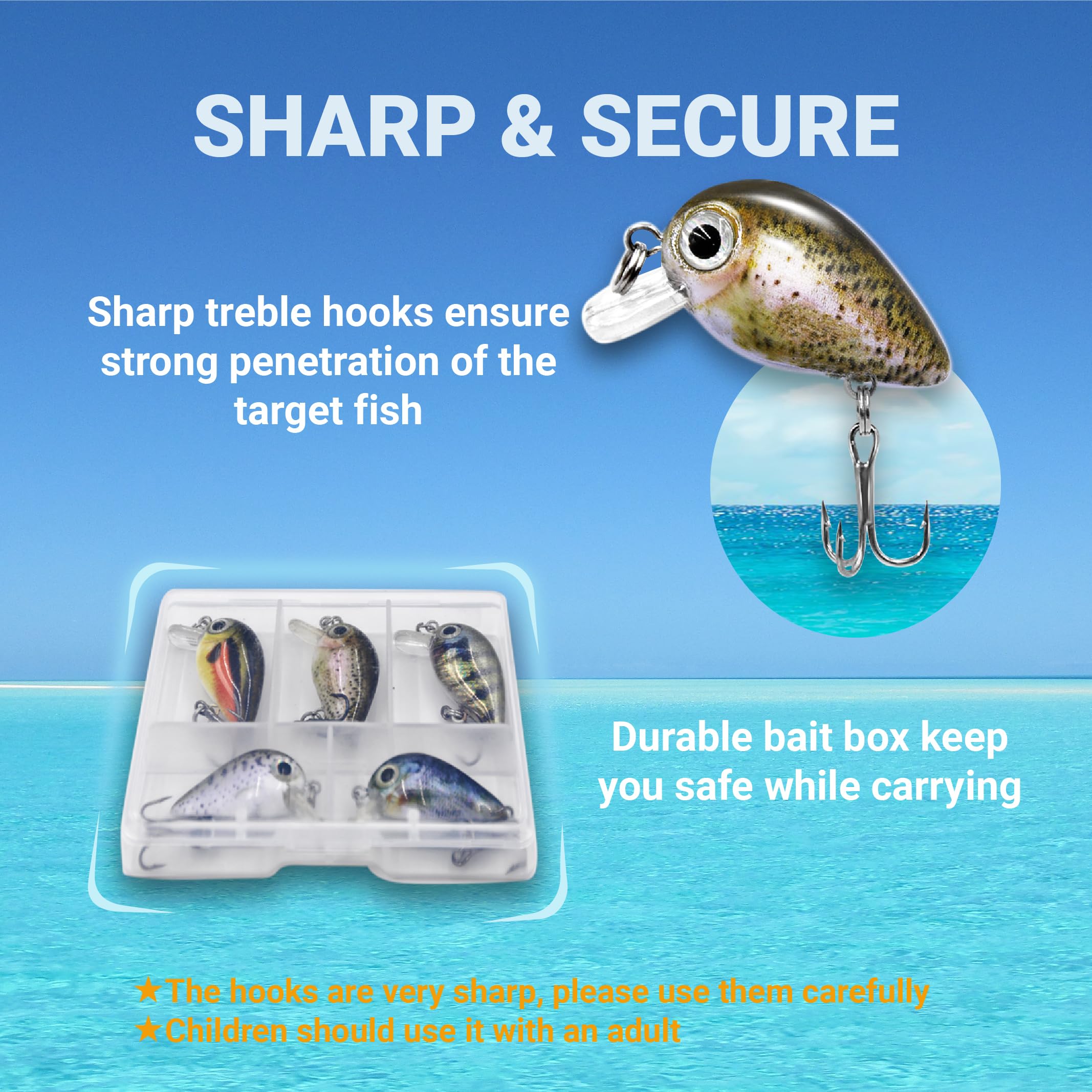 Amazon.co.jp: SHINETAO マイクロクランクベイト 5個 バス釣り