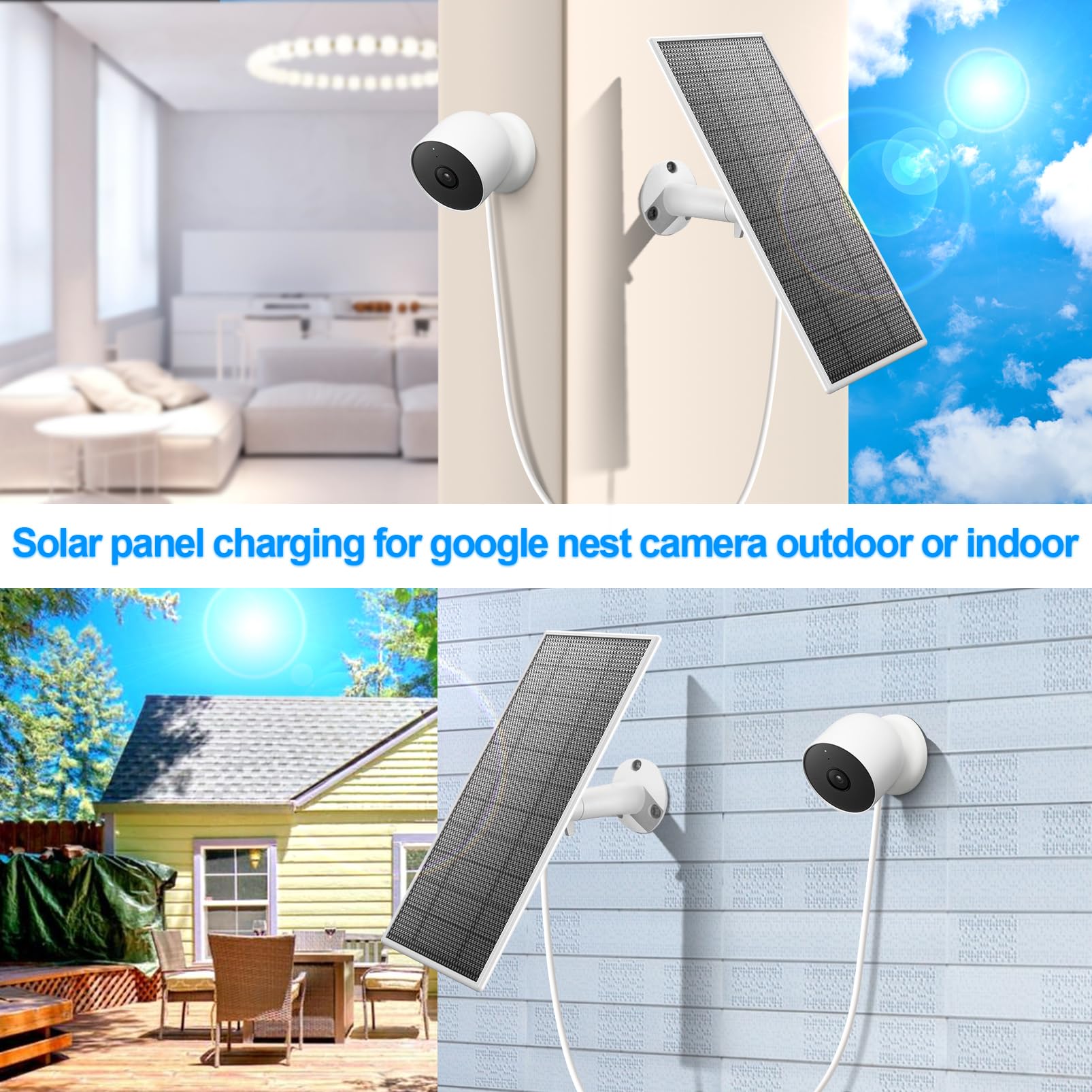 Google Nest Cam ソーラーパネルセット Amazon.com : Solar Panel for