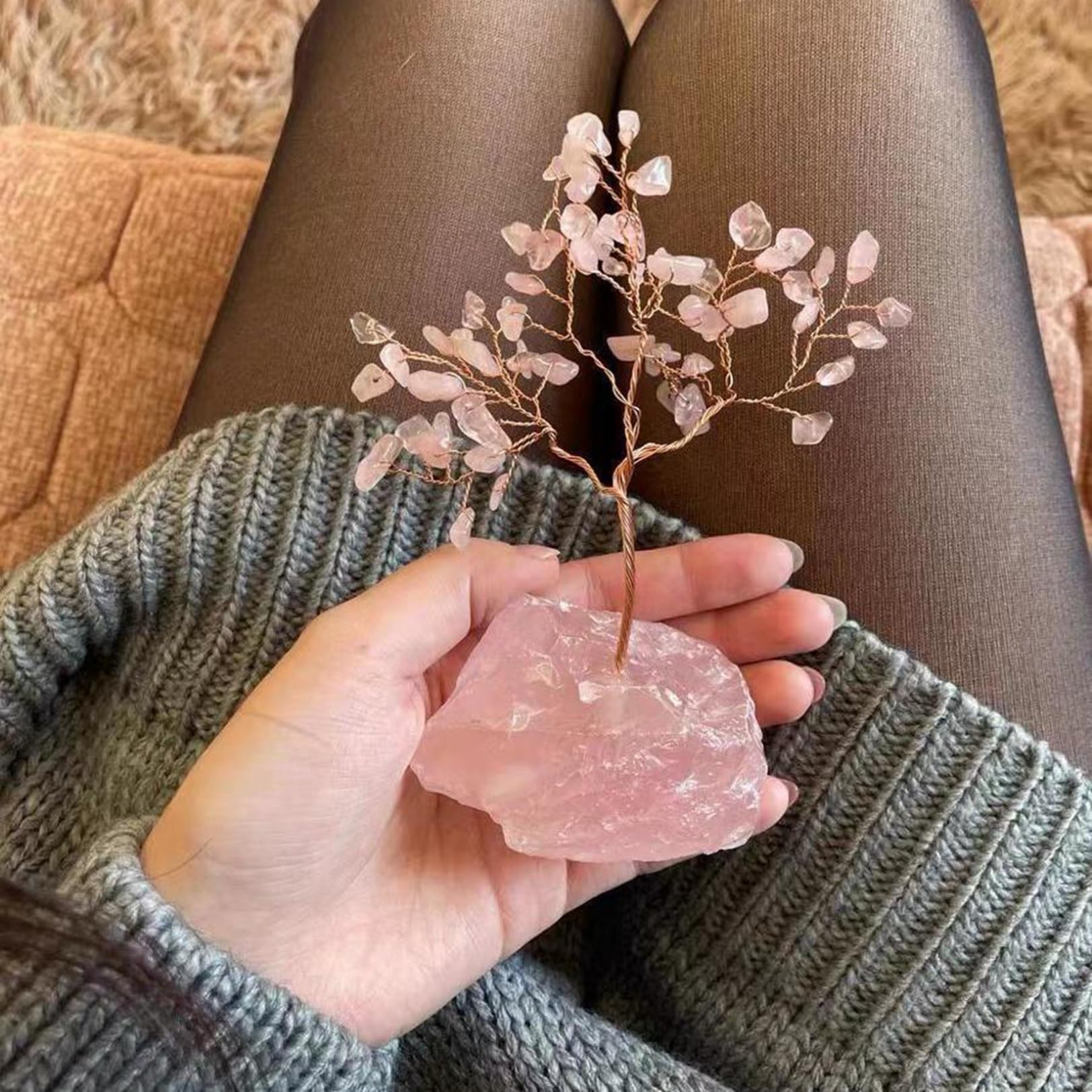 Amazon.co.jp: 水晶樹 招財樹 天然石 クリスタル 天然水晶 置物 ピンク