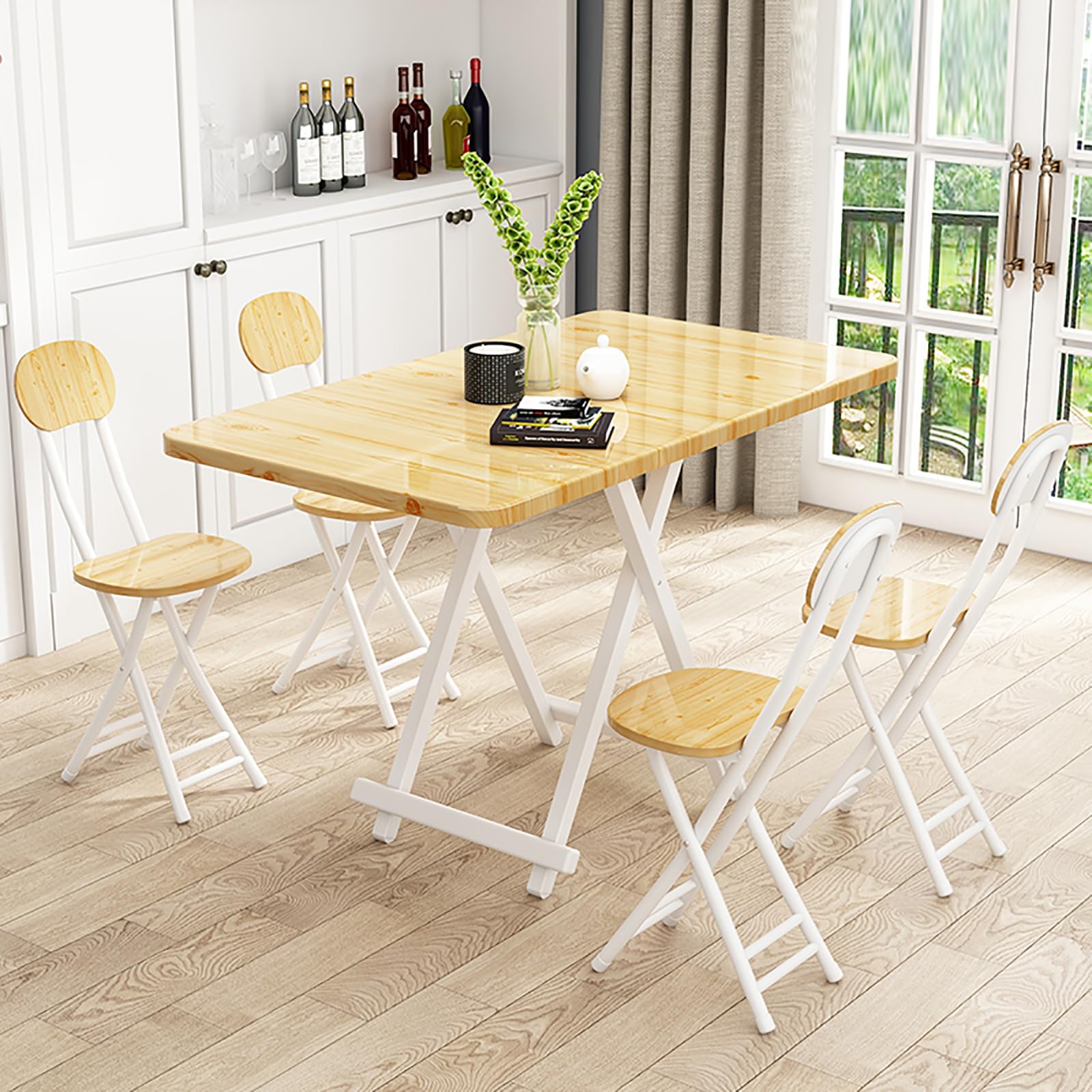 Amazon｜REBOTZ 折りたたみテーブル、 ダイニングテーブルセット 4人用