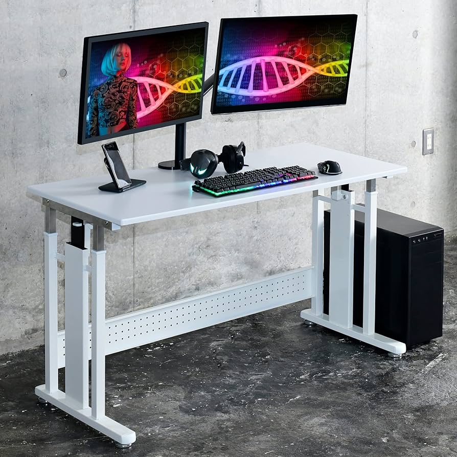 Amazon.co.jp: [山善] ゲーミングデスク 高さ65-80.5cm (一人で昇降