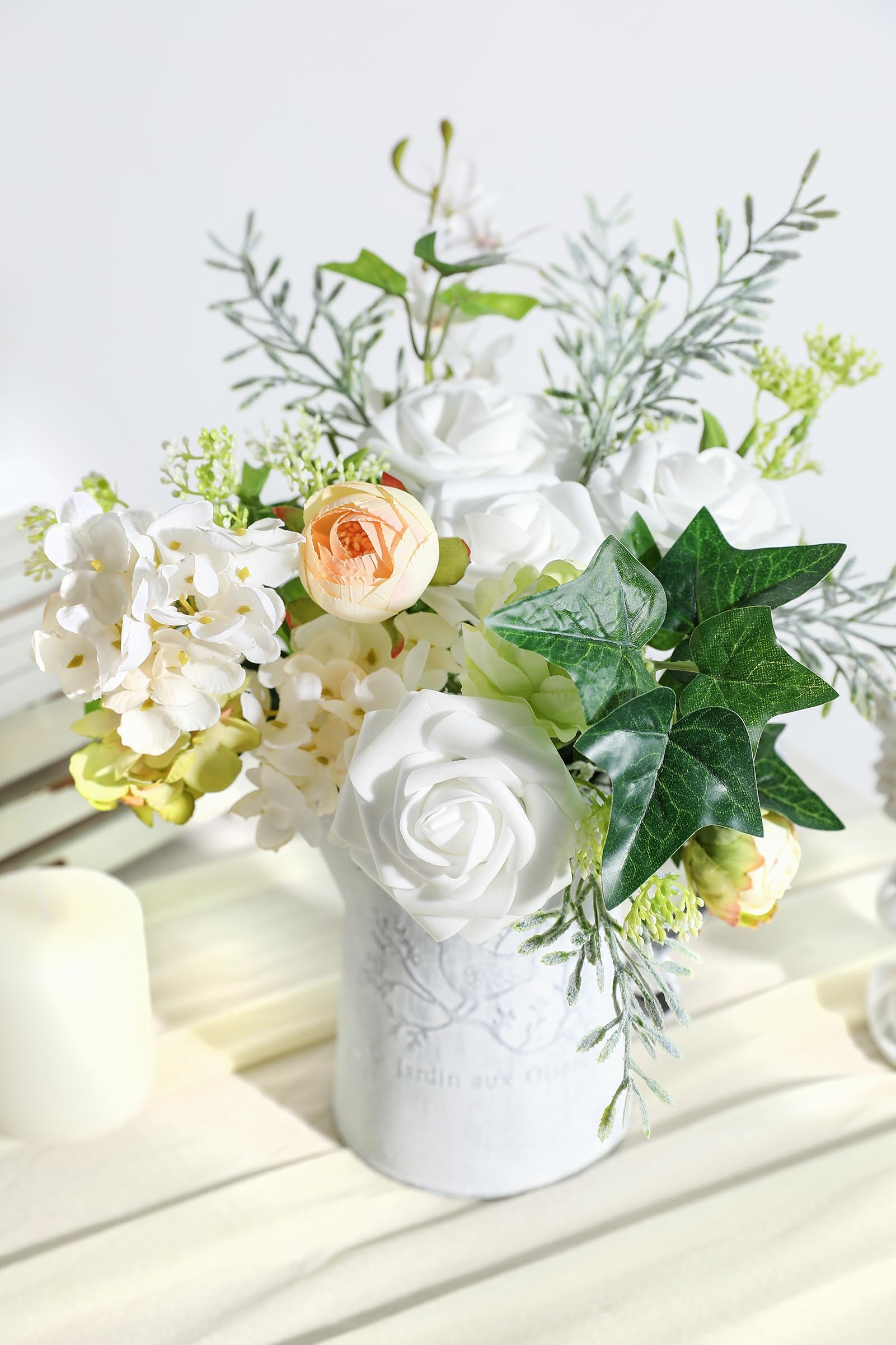 Amazon｜Koroni フラワー人工ウェディンググリーンフィラーボックス