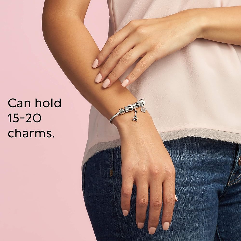 Amazon.com: PANDORA Moments Barrel Clasp Snake Chain Bracelet
