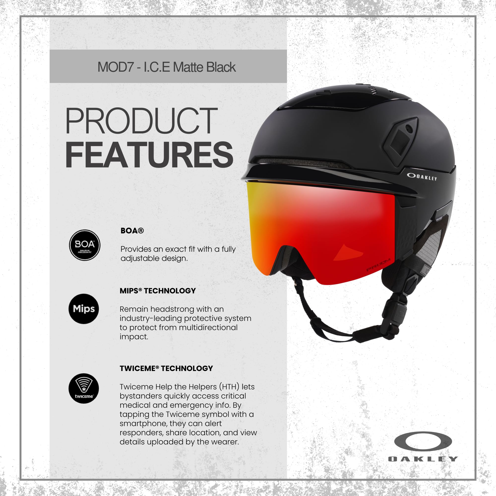 Amazon | Oakley (オークリー) MOD7 マットブラック/I.C.E/プリズム