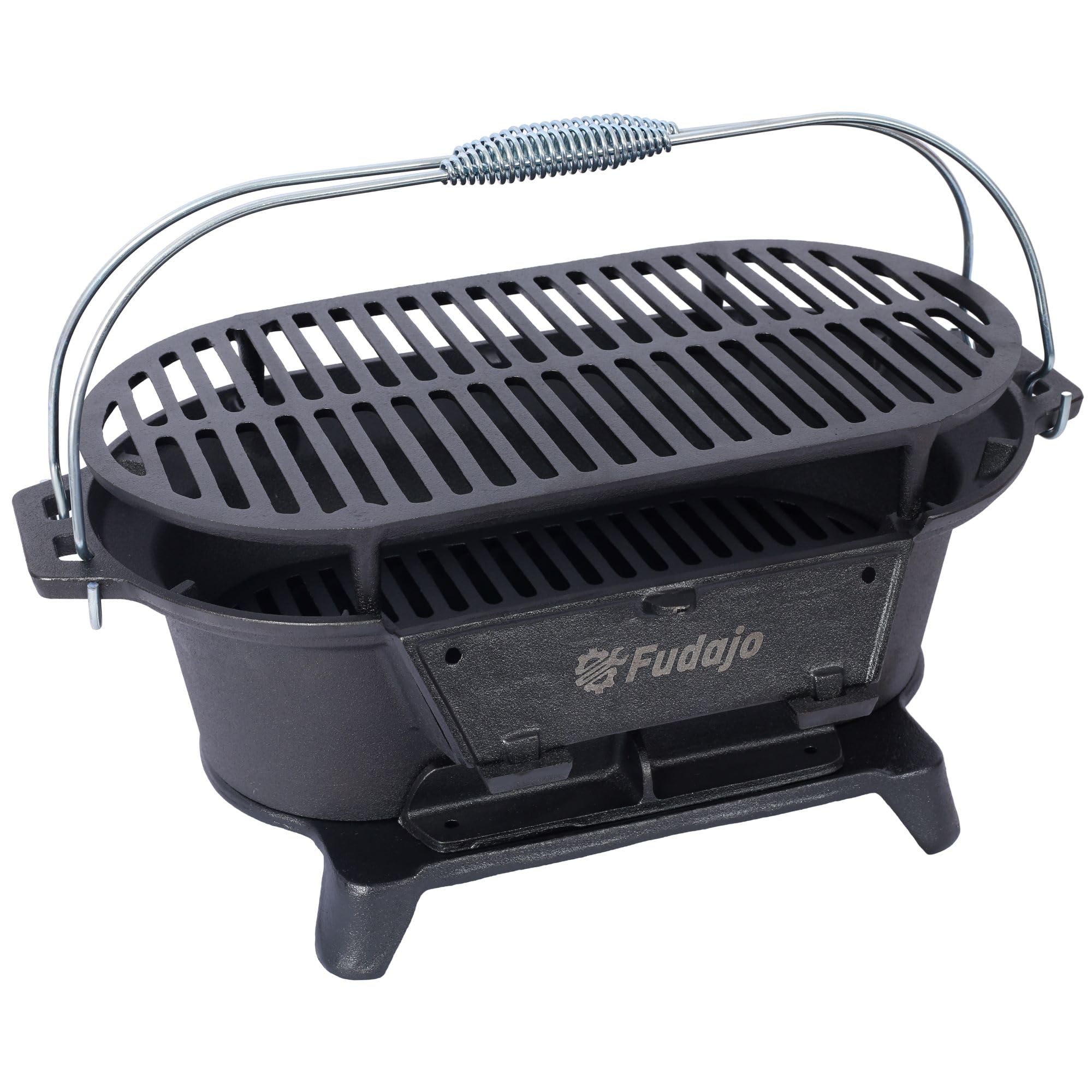 Amazon.com: BAYUELSWU Oval Cast Iron Grill Outdoor, Portable