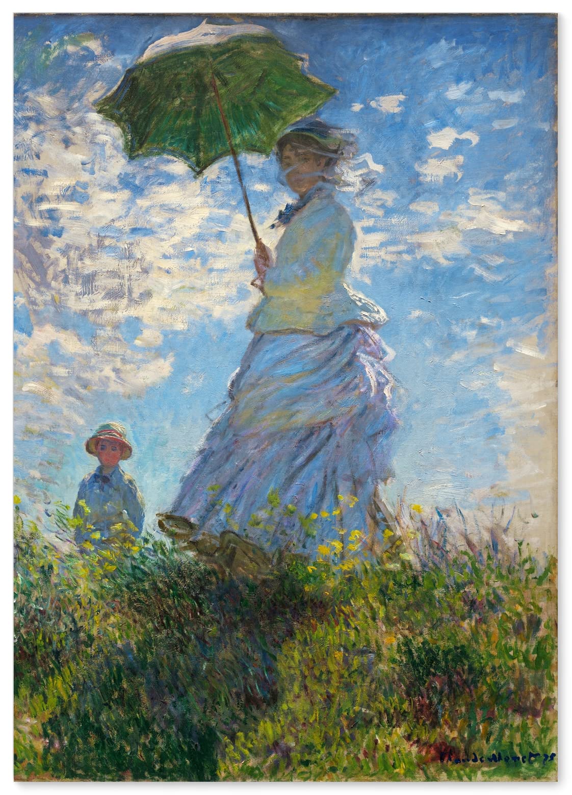 Amazon.co.jp: ポスター (クロード モネ 散歩 日傘をさす女性) A2