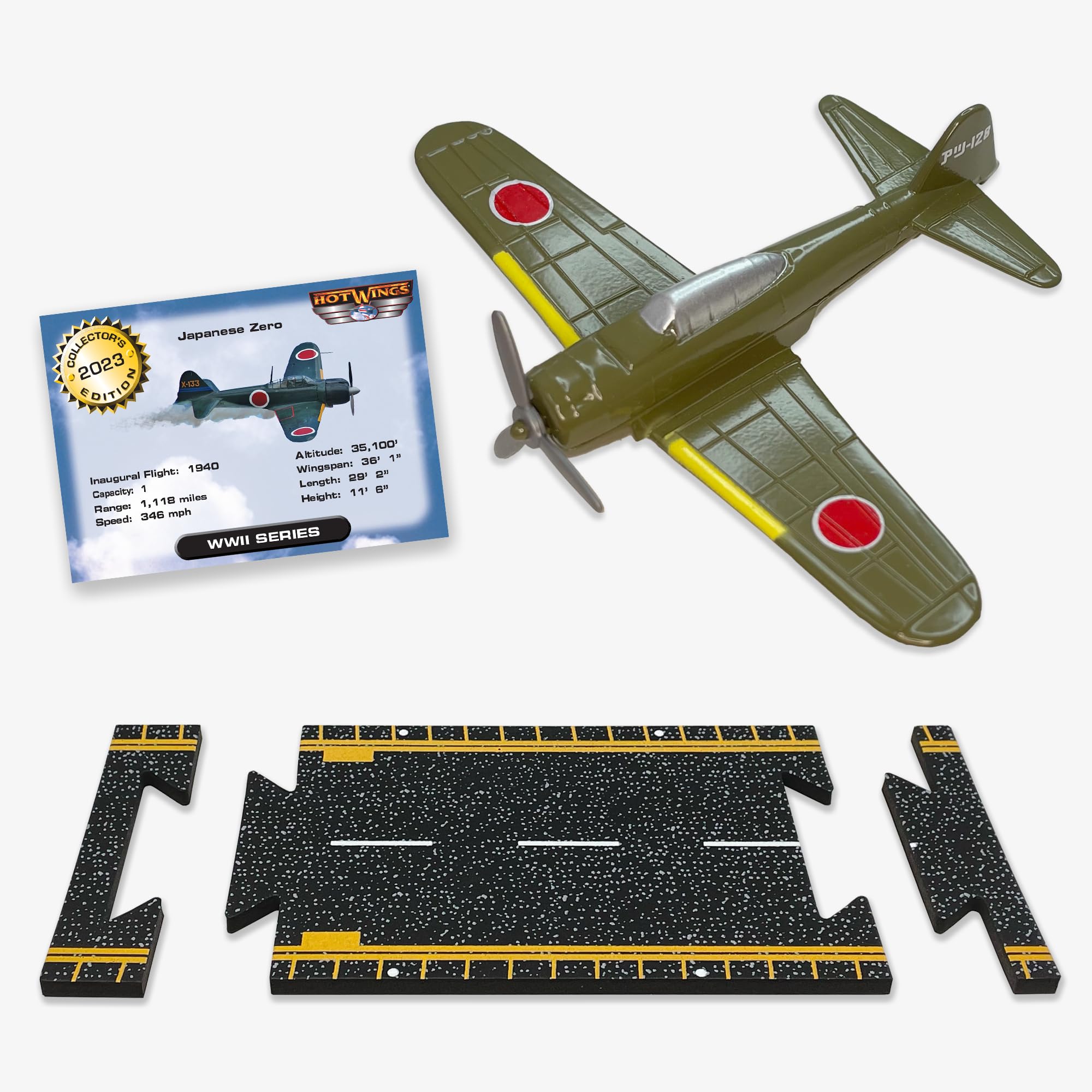 Amazon.com: Hot Wings Planes Zero with Connectible Runway, Green