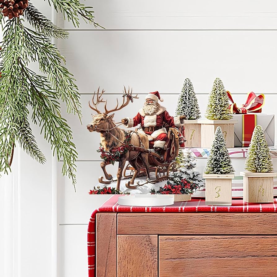 Amazon.co.jp: トナカイのそりサンタ コレクター ミニチュア