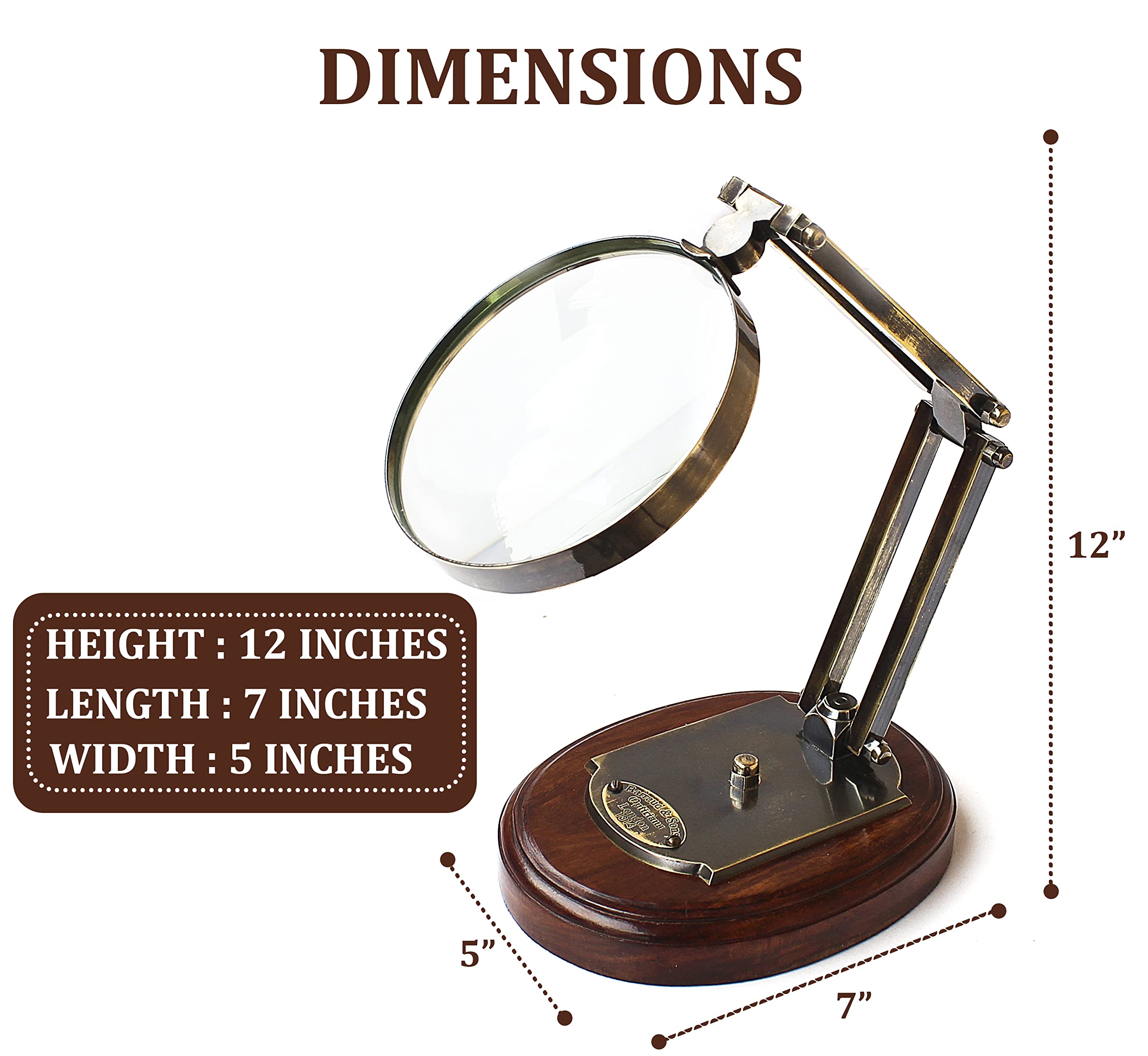 Amazon | アンティーク拡大鏡 Barraud & Sons London 真鍮 拡大鏡