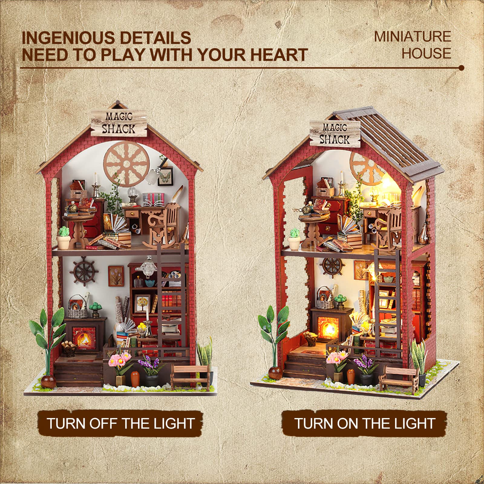 Amazon | INSGEN DIY ミニチュア ドールハウス 温室 ビルディング